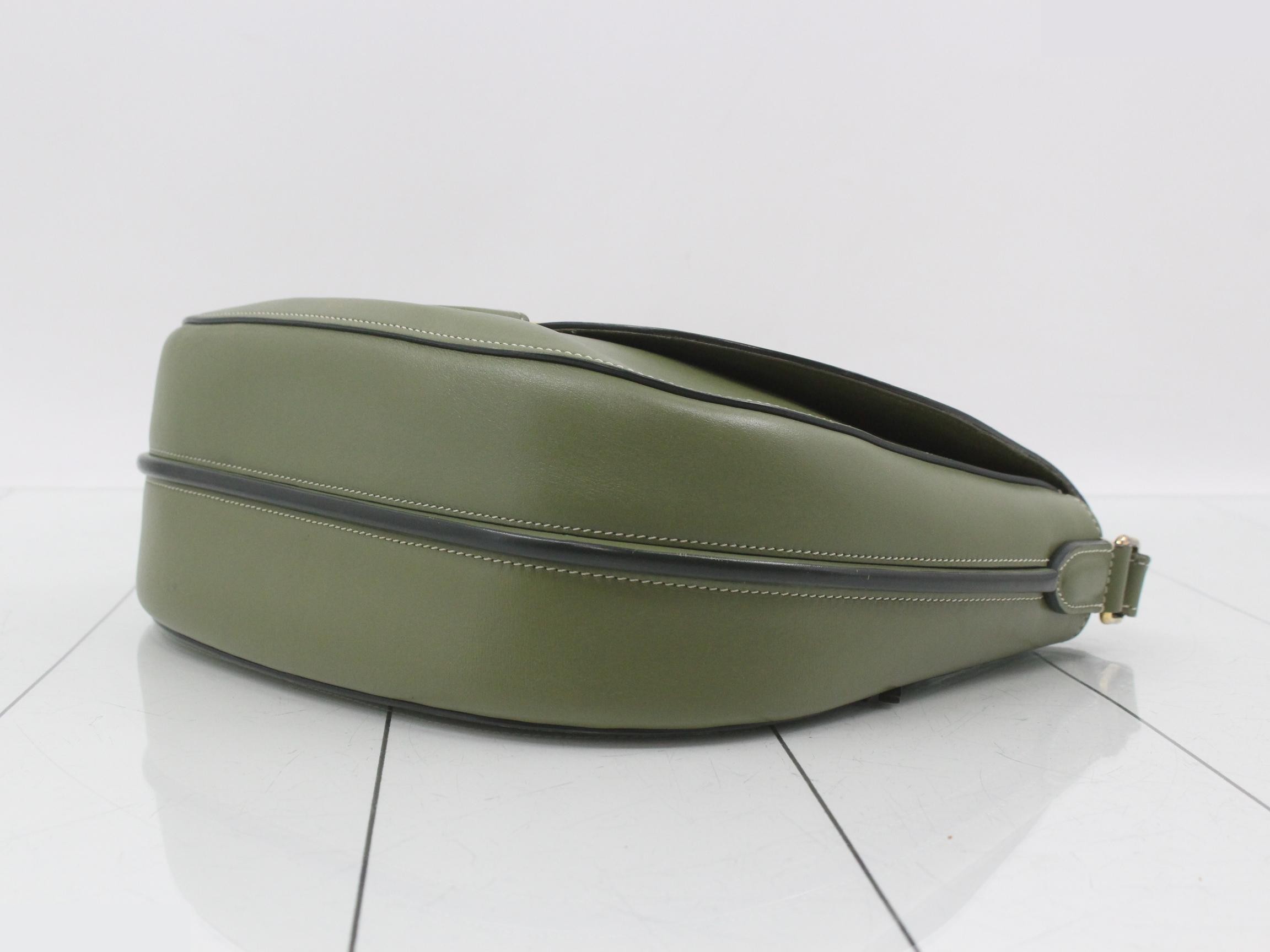 Trotter Shoulder Bag, Calfskin, Green/Khaki — view 6