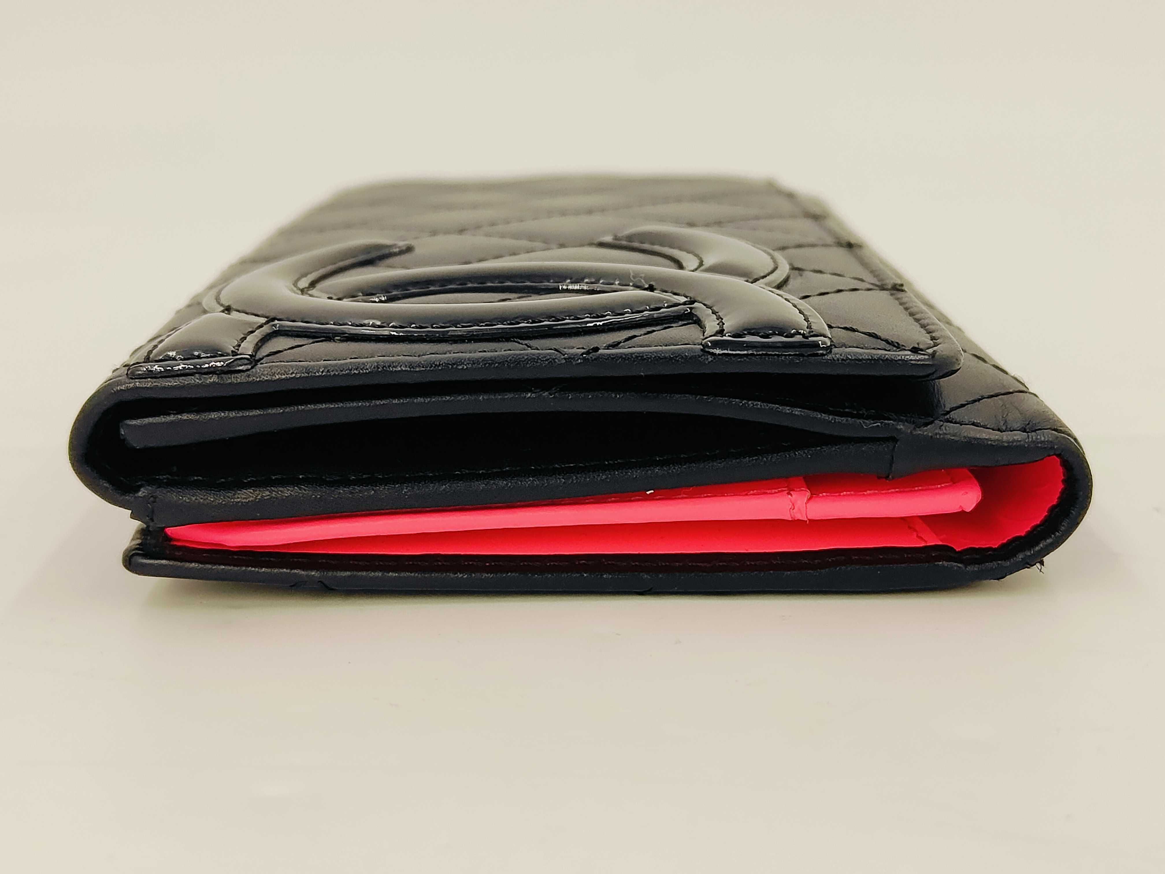 Cambon Bi-fold Long Wallet, Leather, Black — view 6