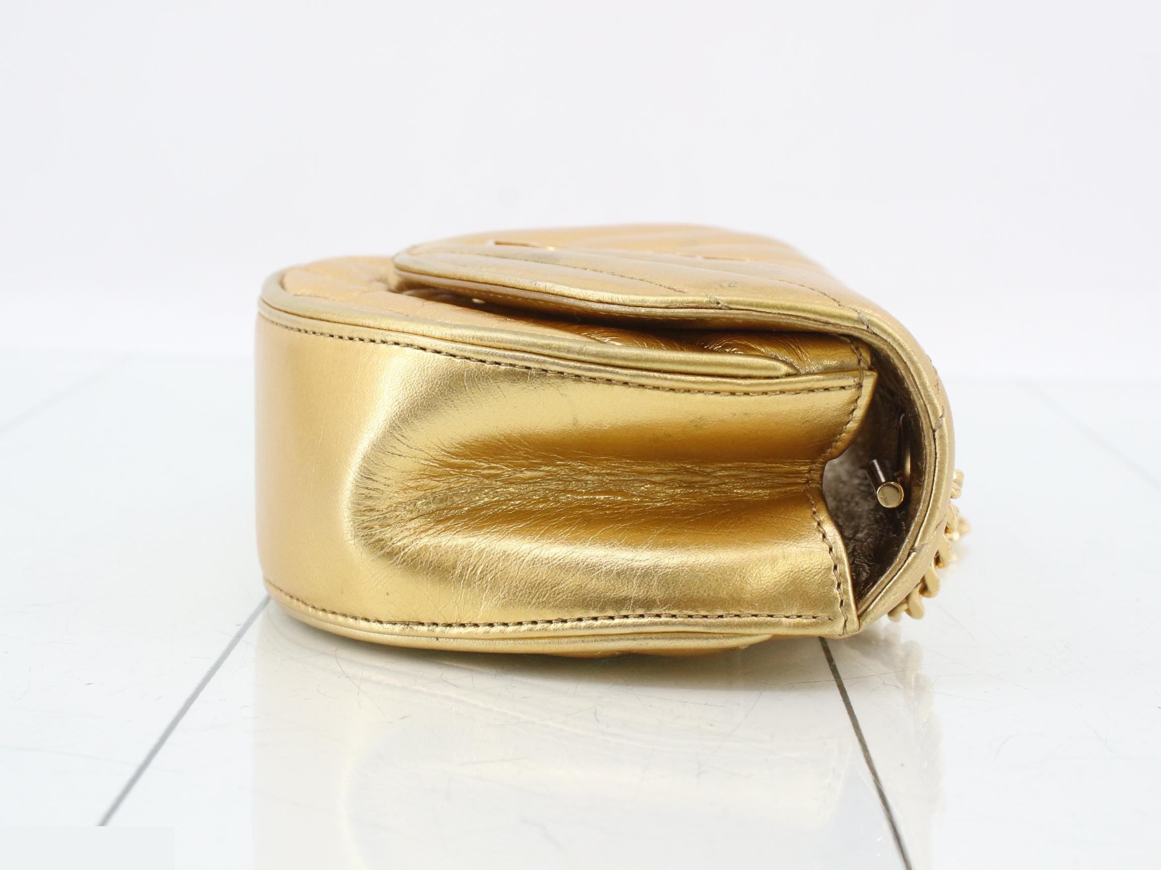 Cassandra V-stitch Leather Chain Shoulder Bag — view 3