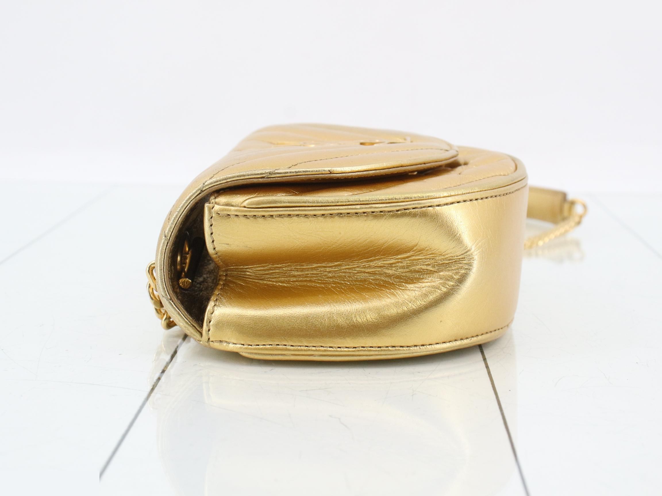 Cassandra V-stitch Leather Chain Shoulder Bag — view 4