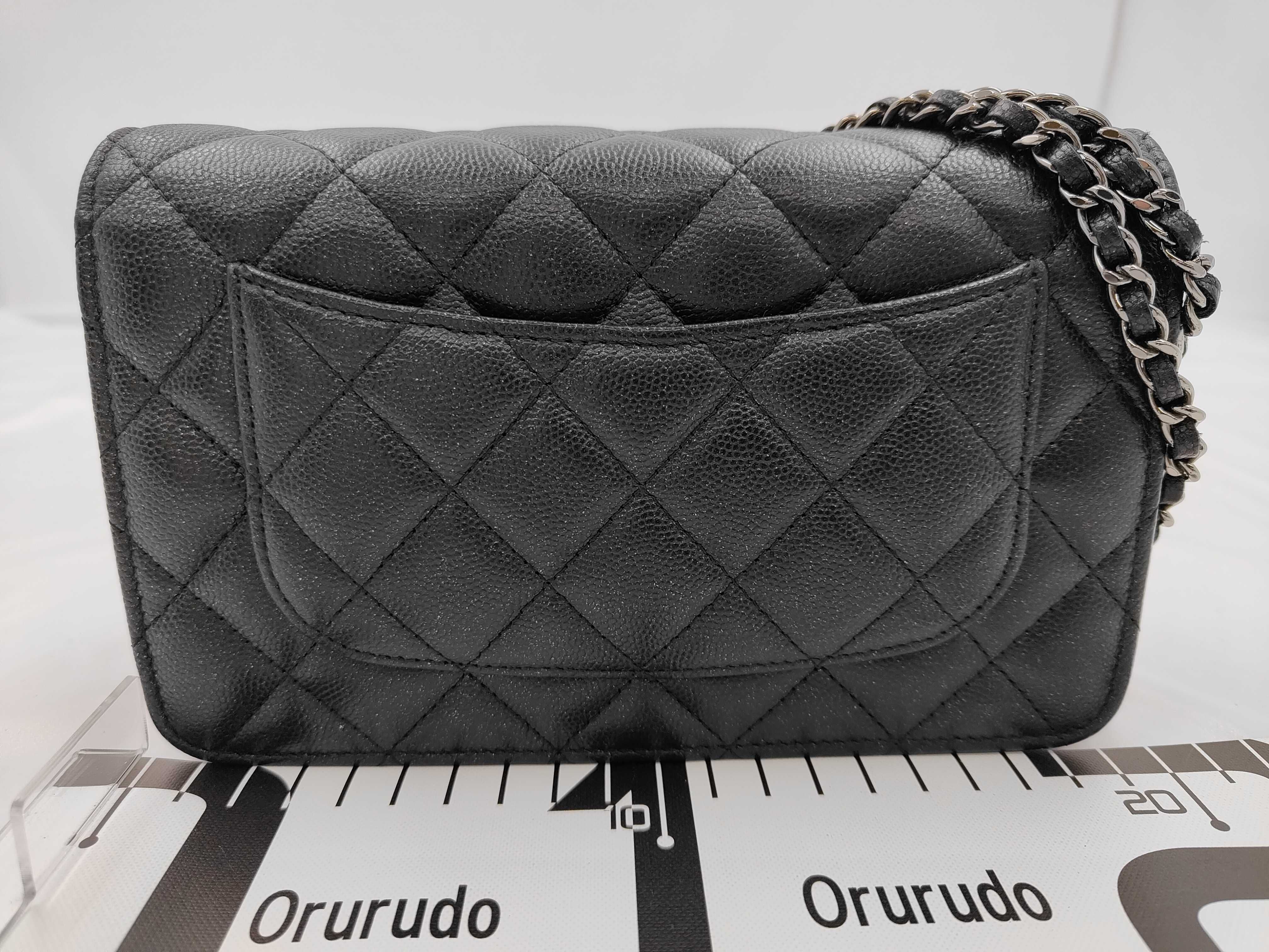 WOC Black Calfskin Shoulder Bag with Silver Hardware — view 2