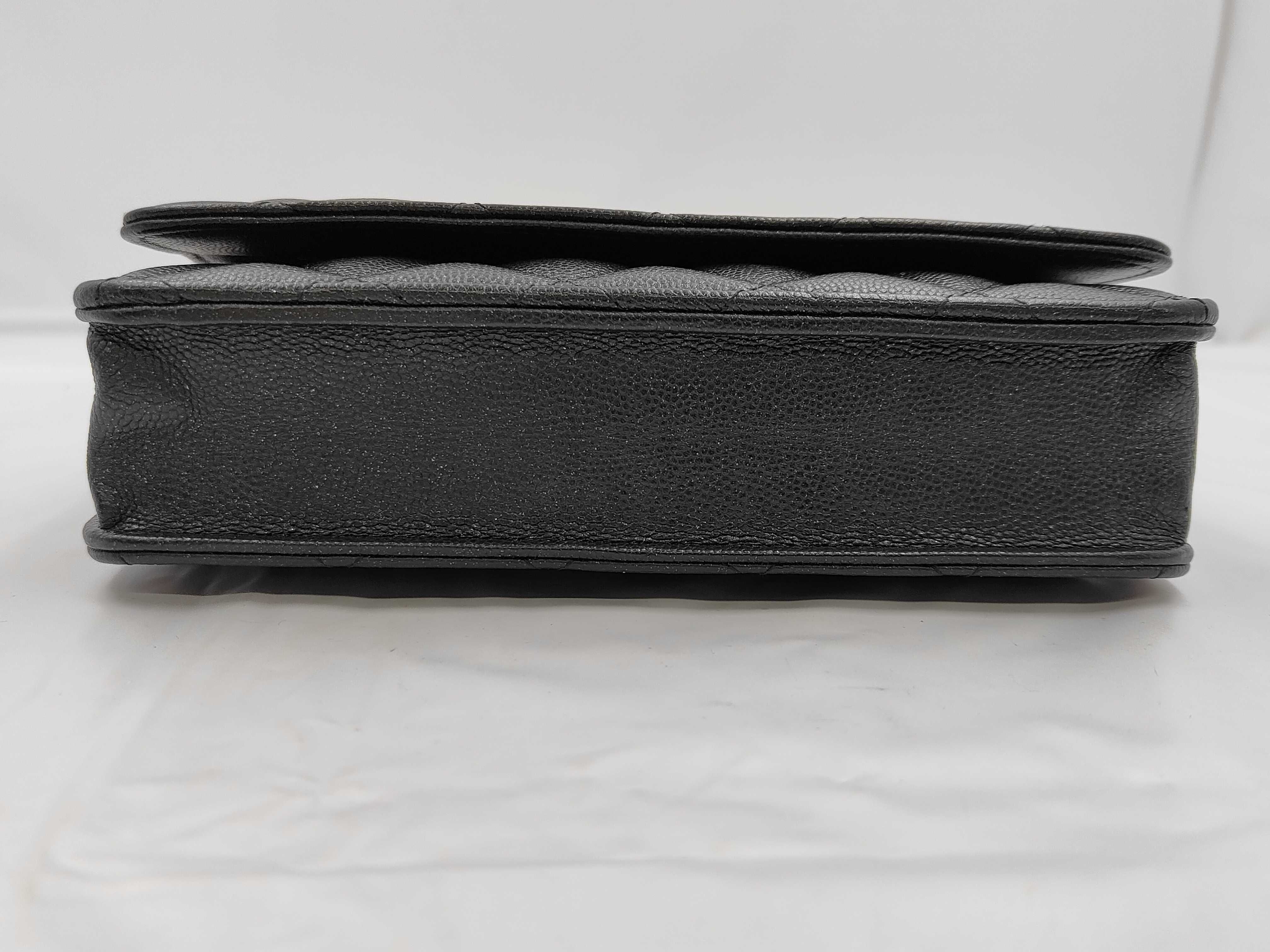 WOC Black Calfskin Shoulder Bag with Silver Hardware — view 6