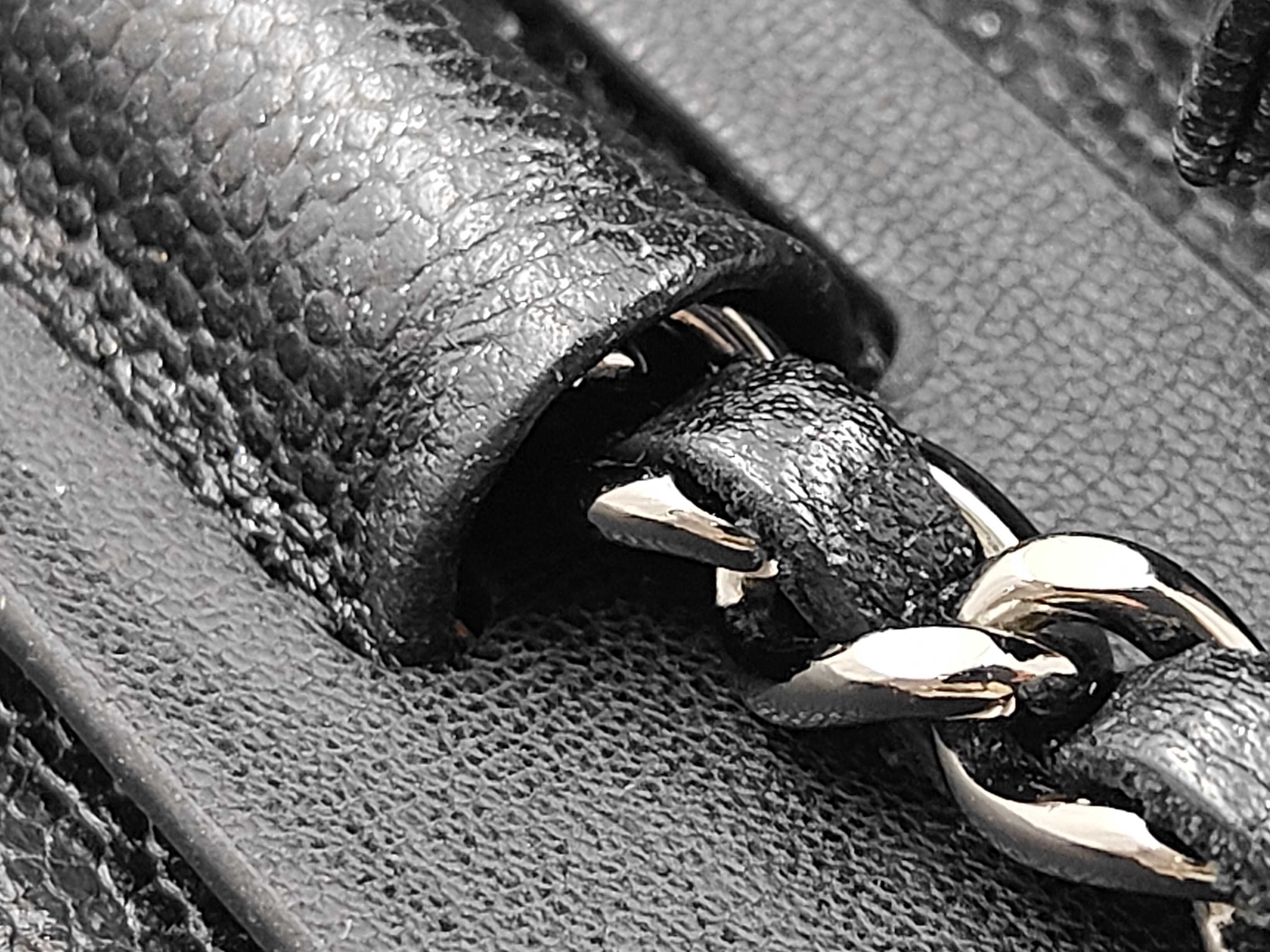 WOC Black Calfskin Shoulder Bag with Silver Hardware — view 8
