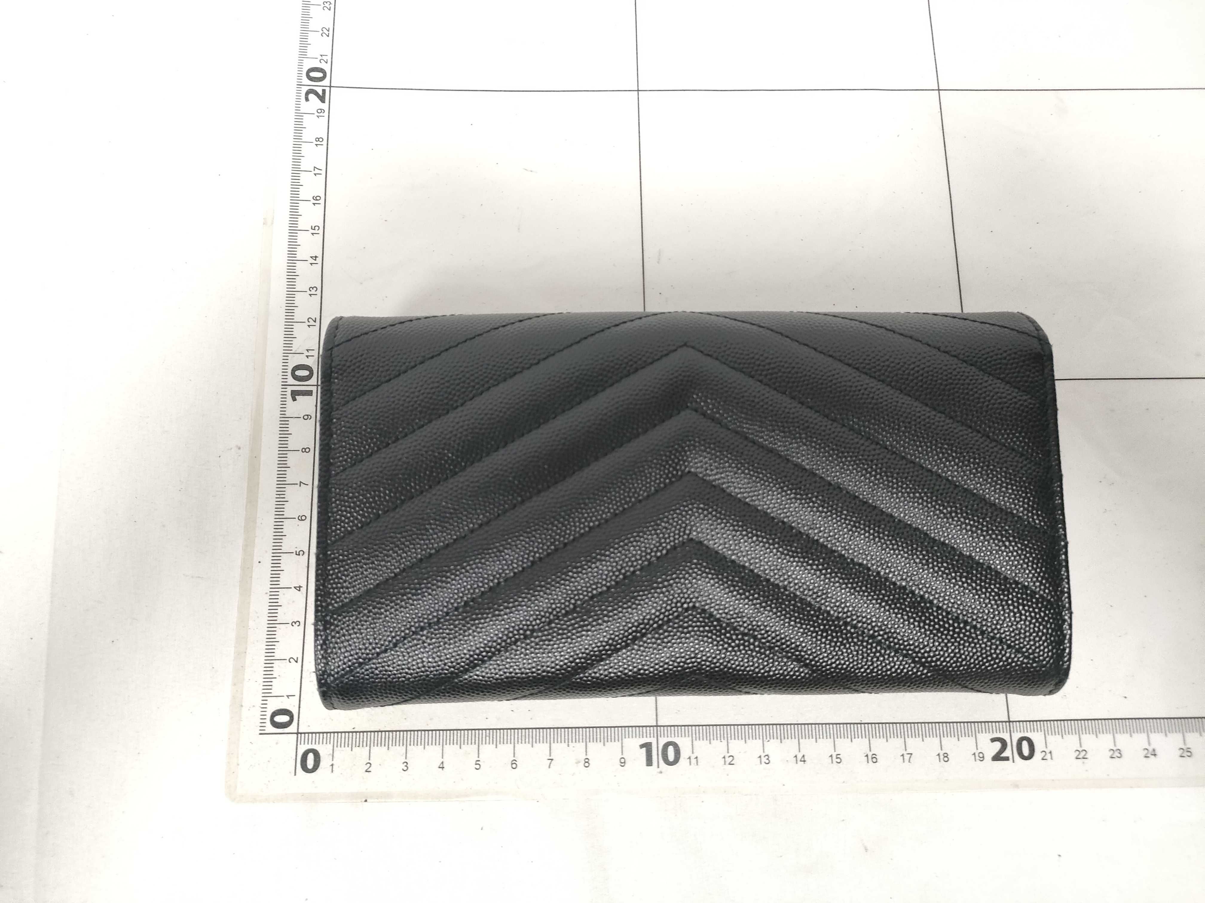 Long Wallet, Flap Closure, Black Caviar Leather — view 2