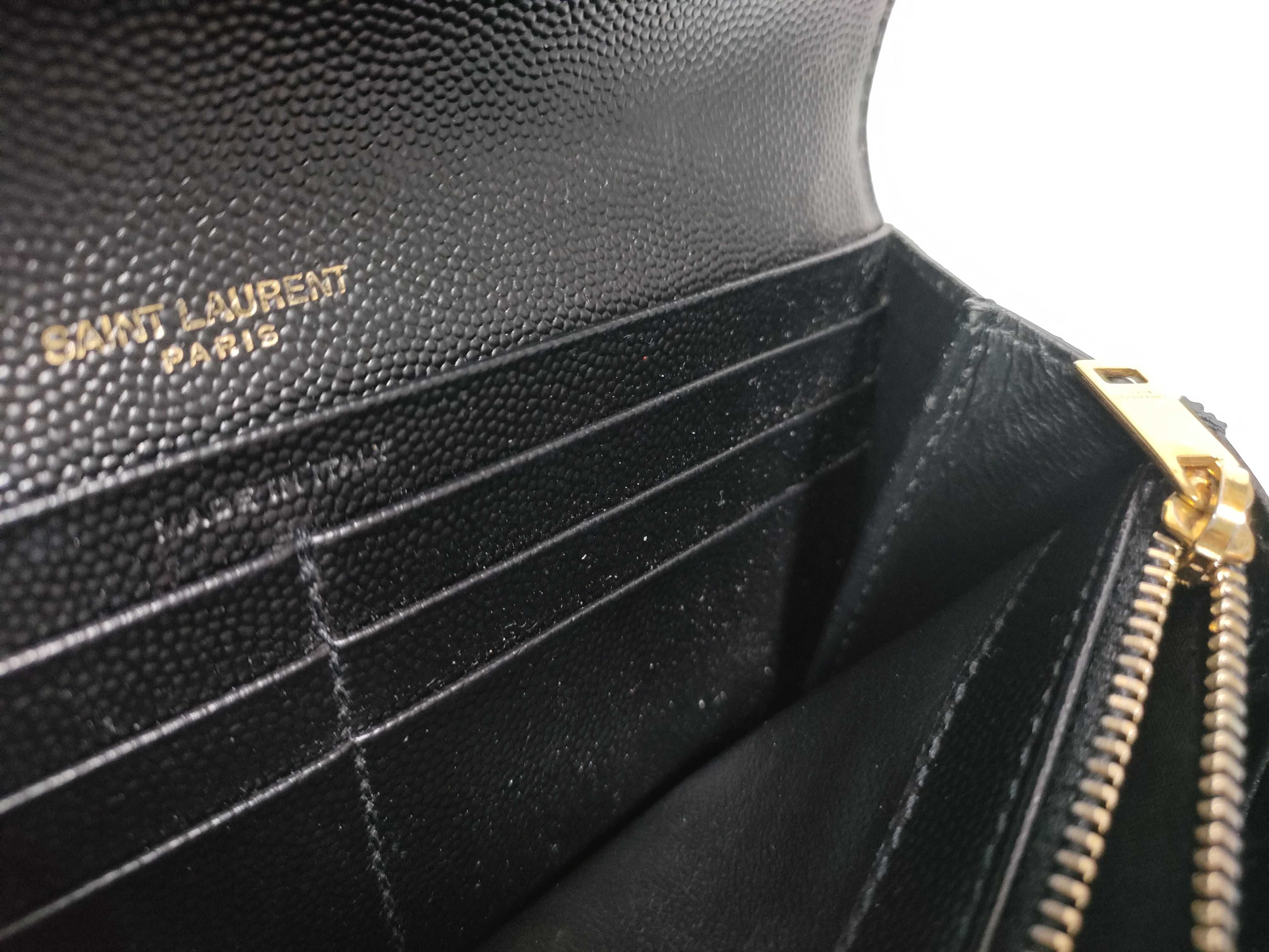 Long Wallet, Flap Closure, Black Caviar Leather — view 11