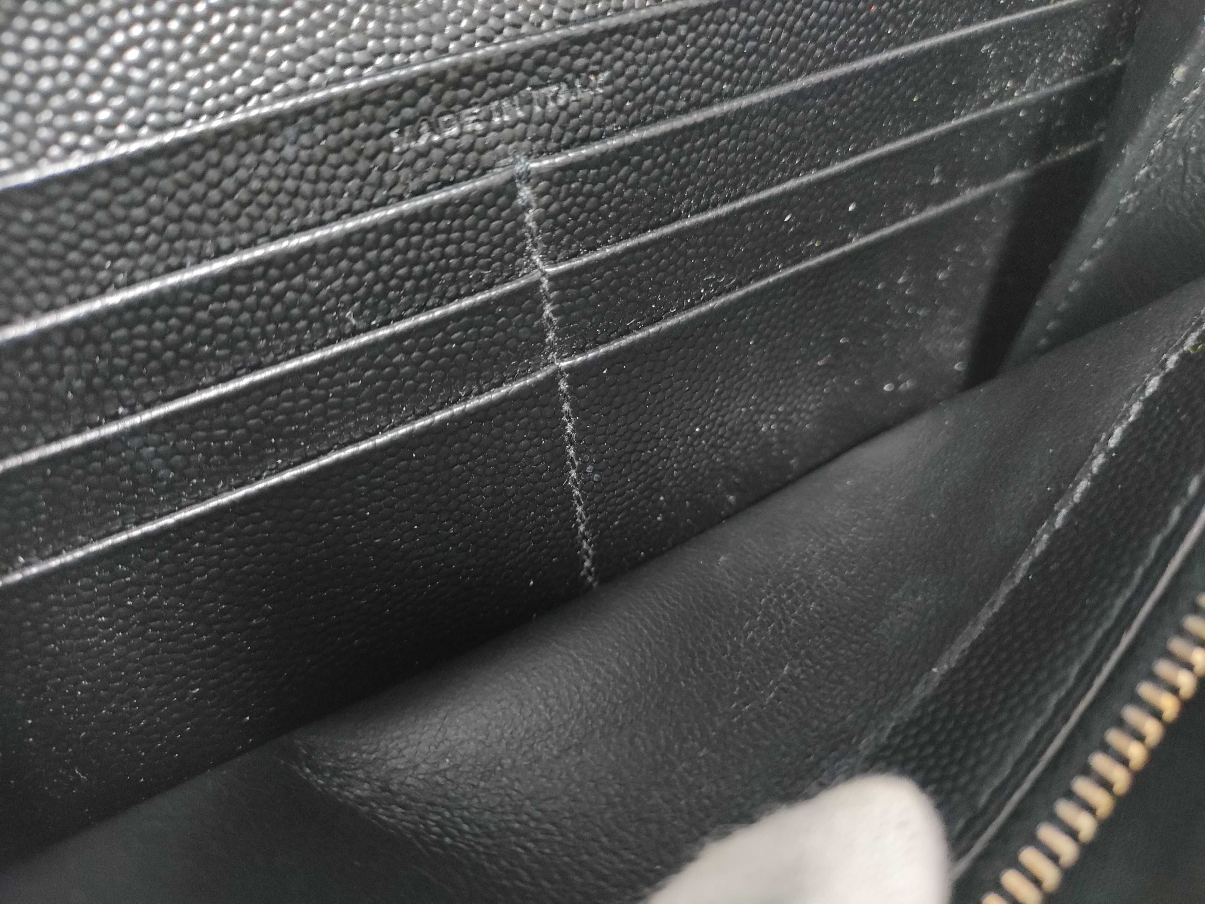 Long Wallet, Flap Closure, Black Caviar Leather — view 12