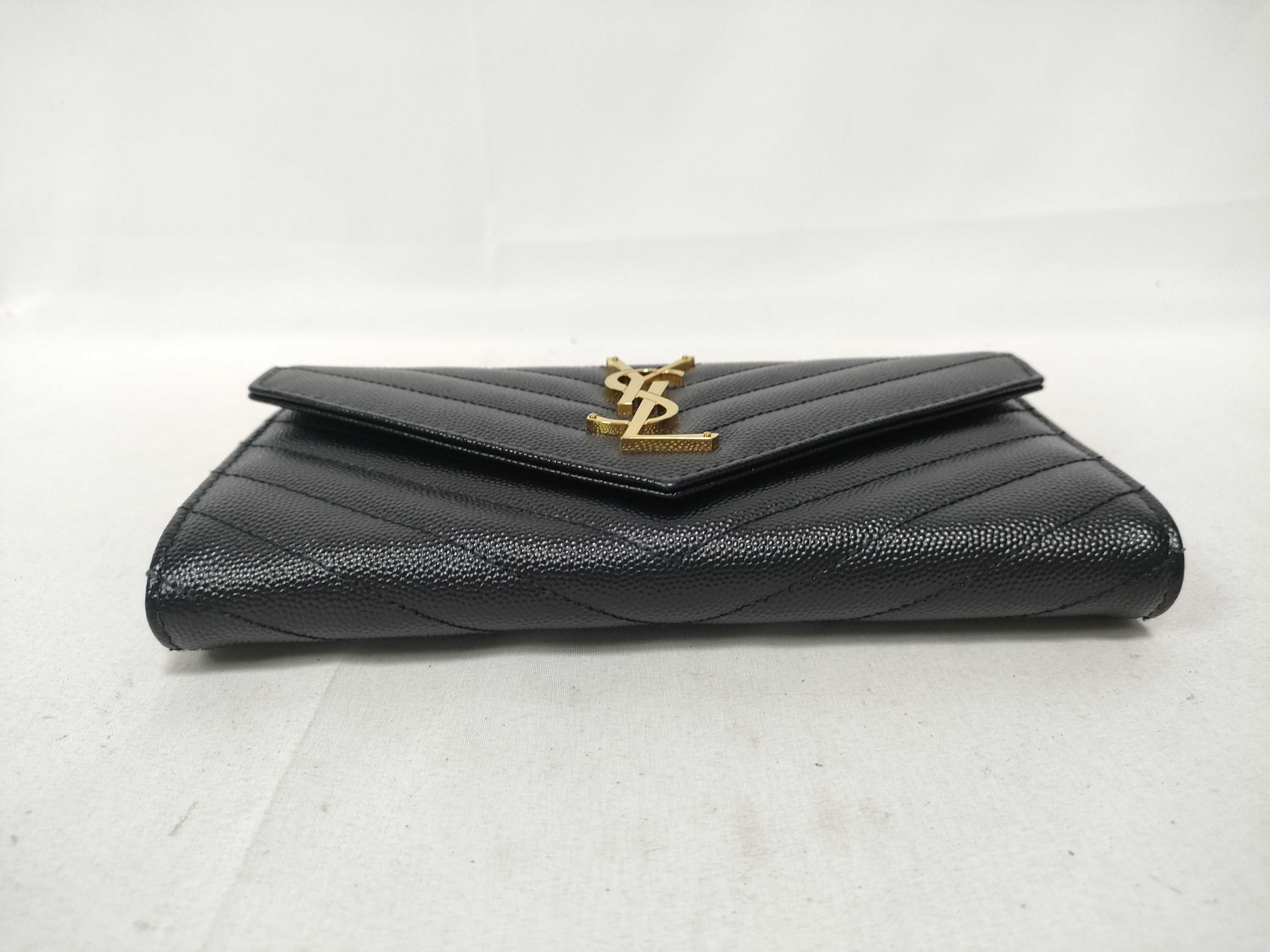 Long Wallet, Flap Closure, Black Caviar Leather — view 6