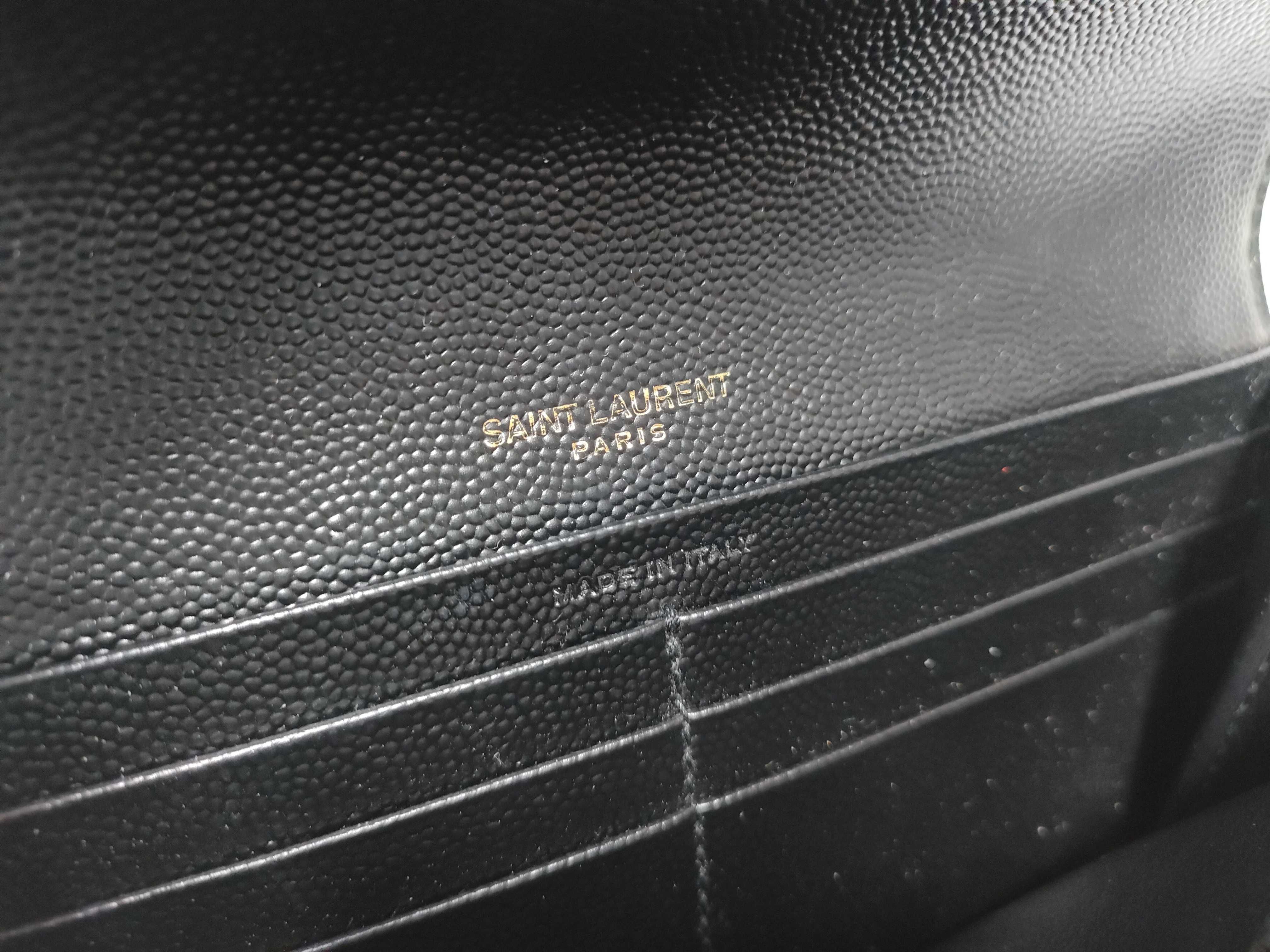 Long Wallet, Flap Closure, Black Caviar Leather — view 10