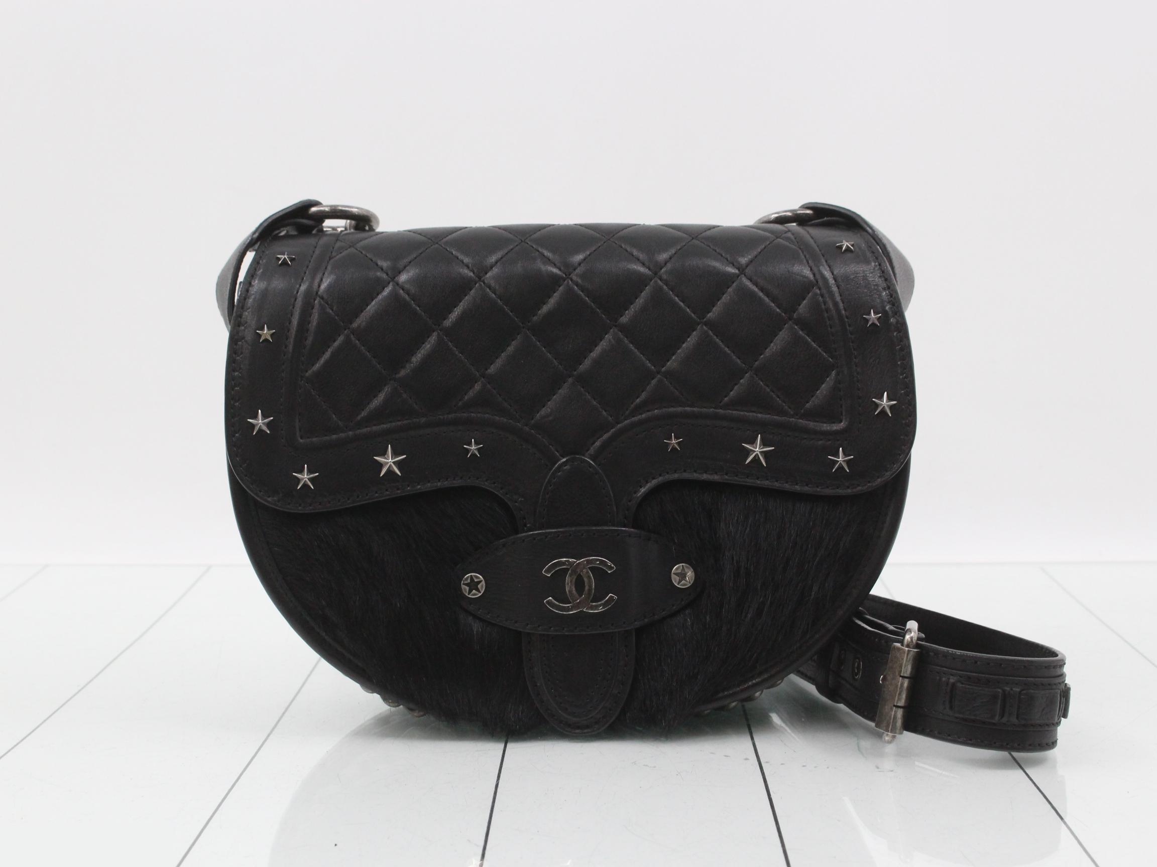 Paris Dallas Calfskin x Leather Chain Shoulder Bag