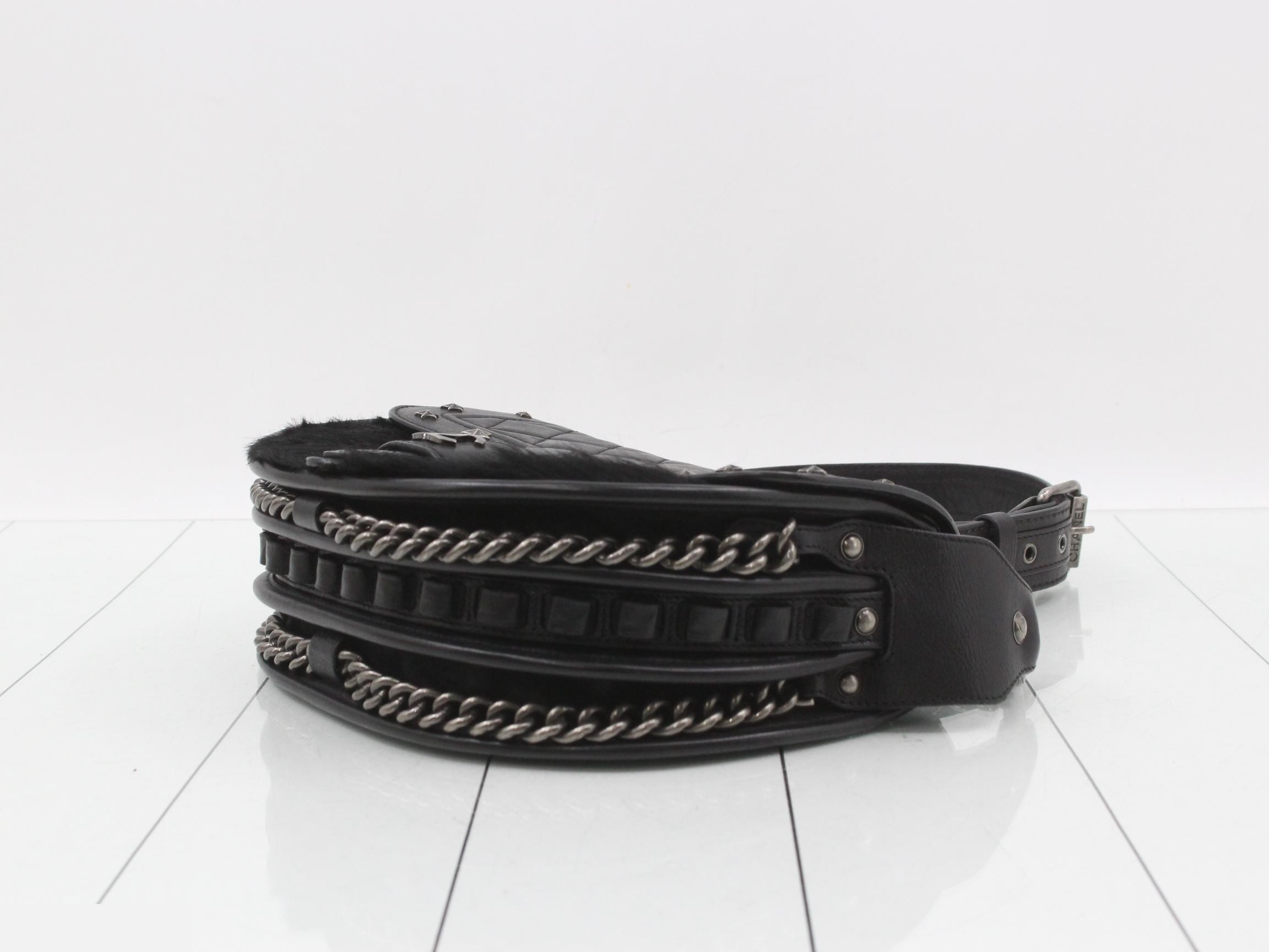 Paris Dallas Calfskin x Leather Chain Shoulder Bag — view 6