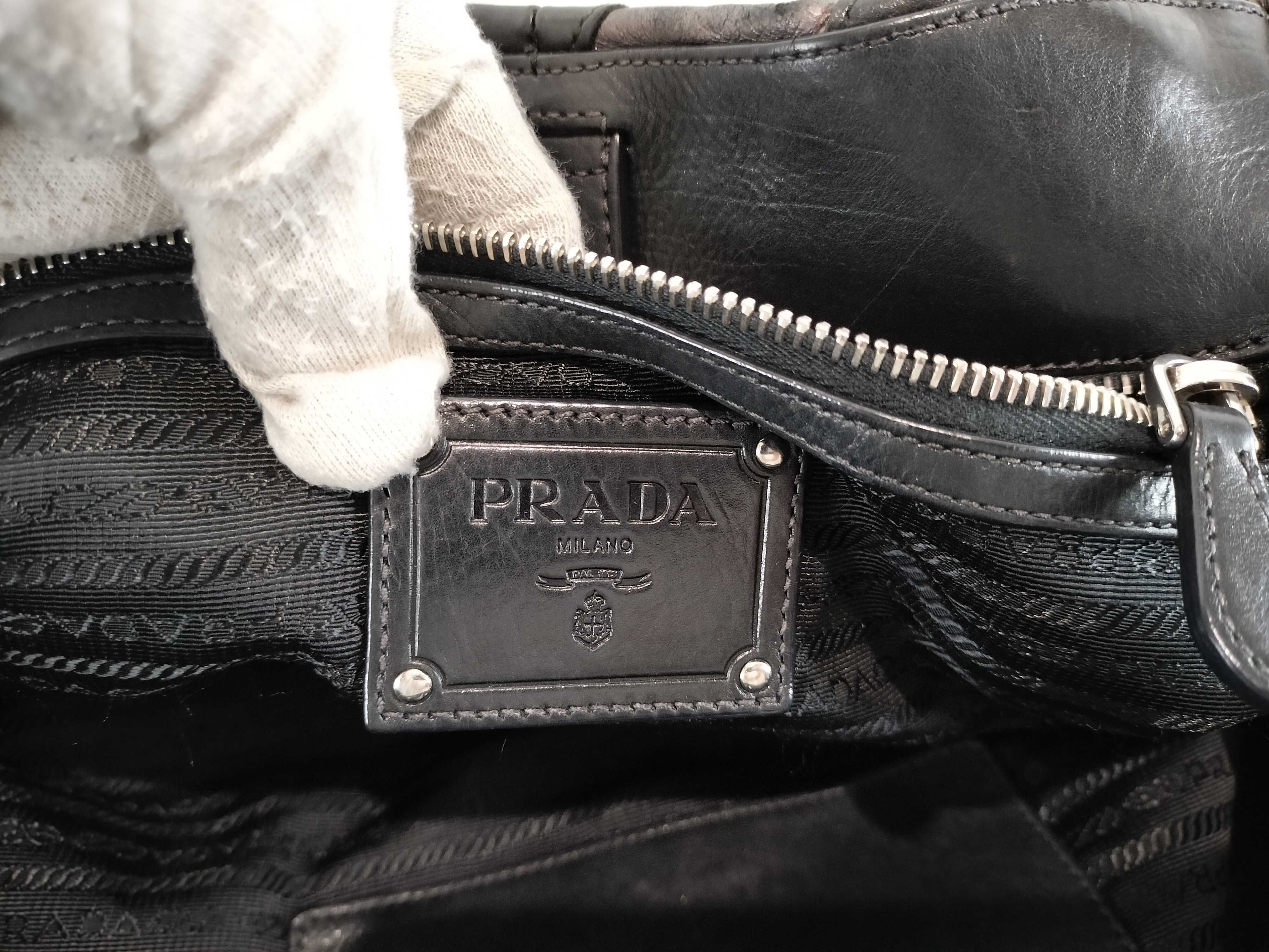 VITELLINO MORDO Leather Frill Stripe Handbag — view 11