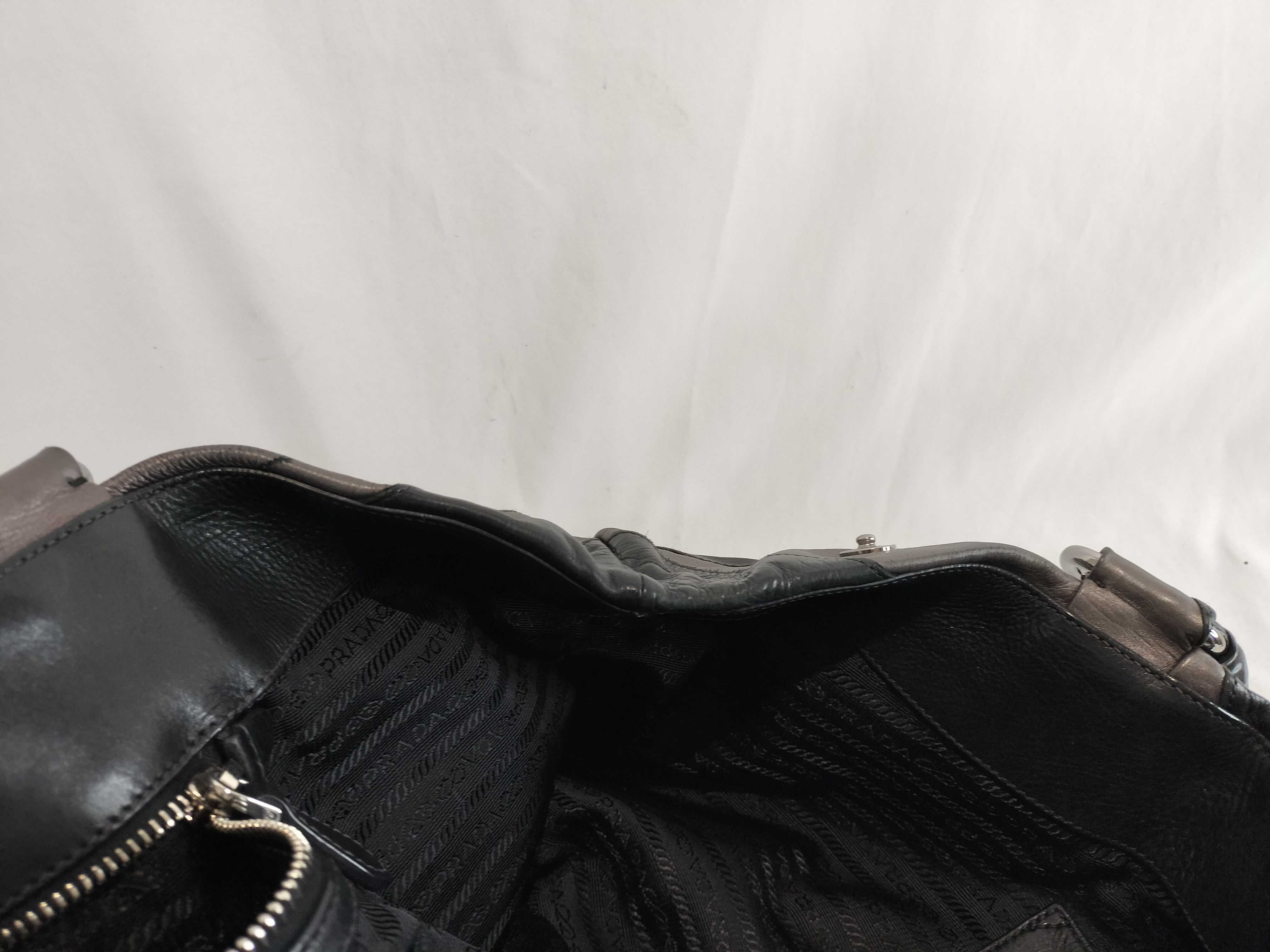 VITELLINO MORDO Leather Frill Stripe Handbag — view 12