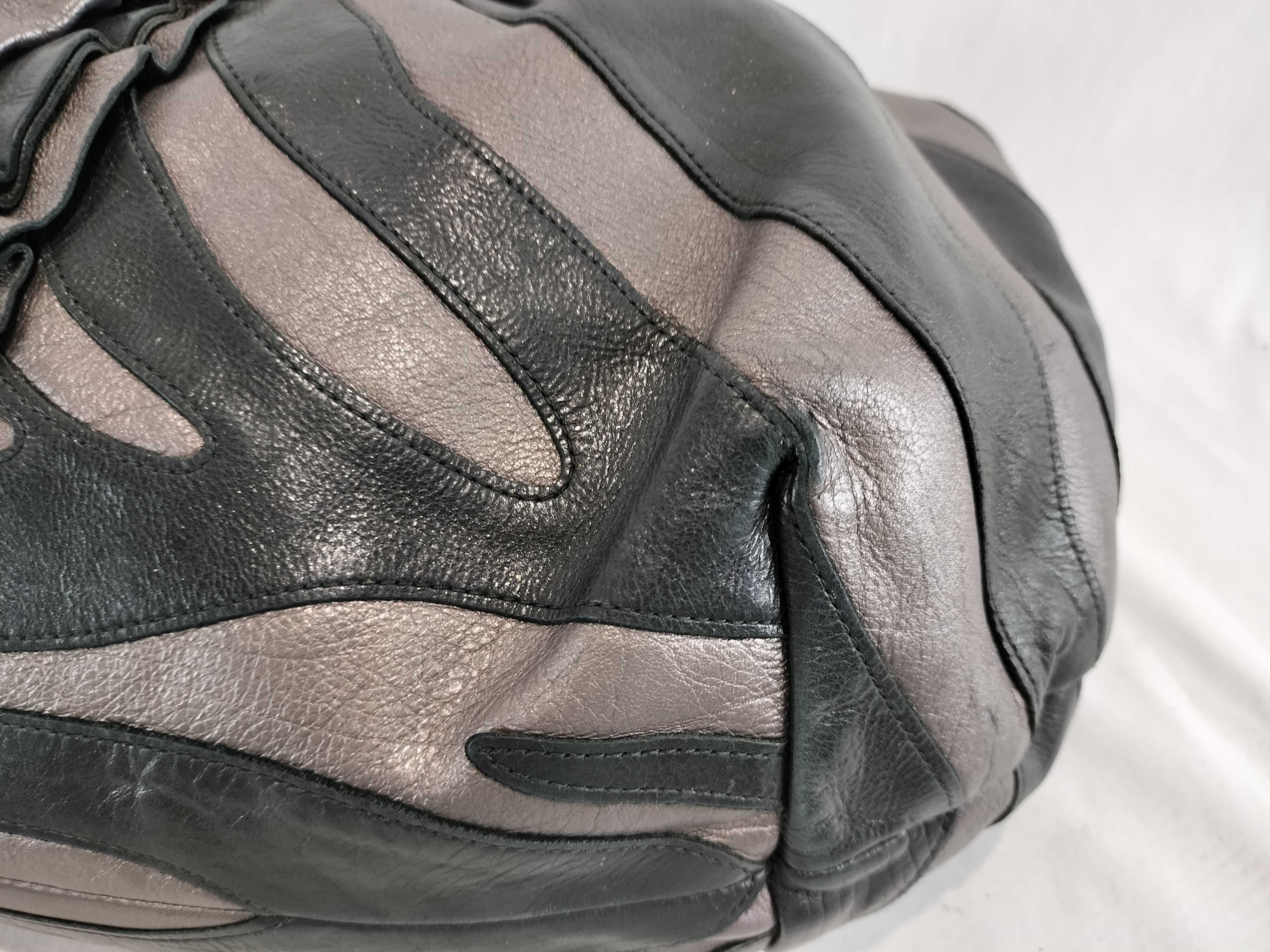 VITELLINO MORDO Leather Frill Stripe Handbag — view 7