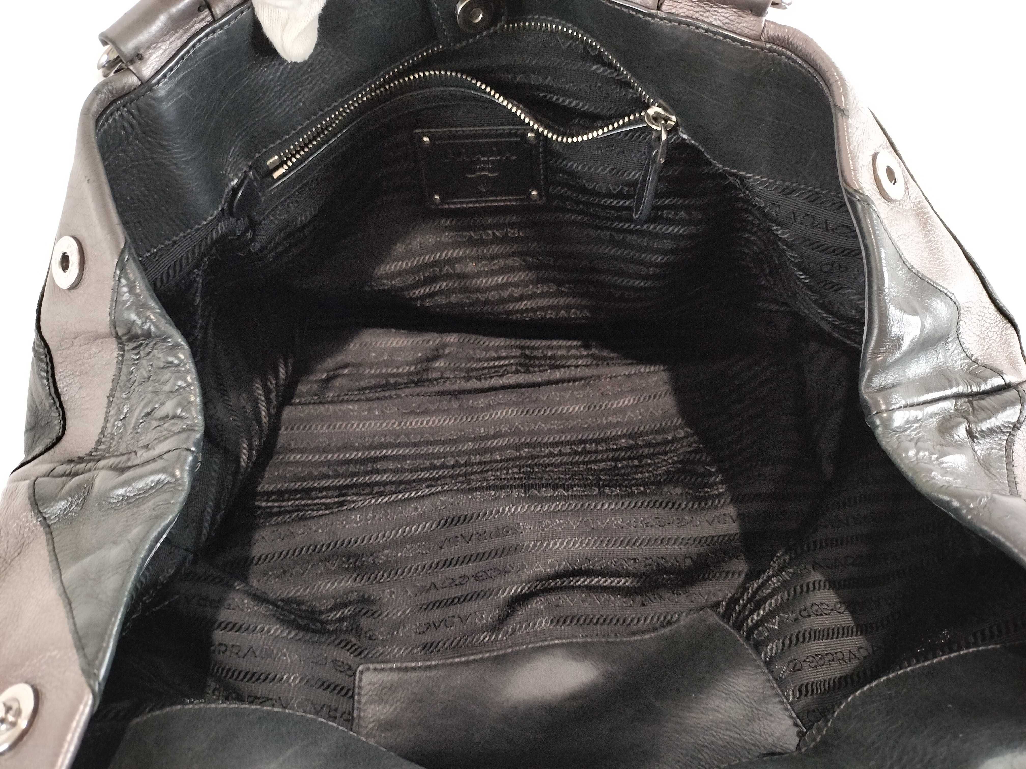 VITELLINO MORDO Leather Frill Stripe Handbag — view 9