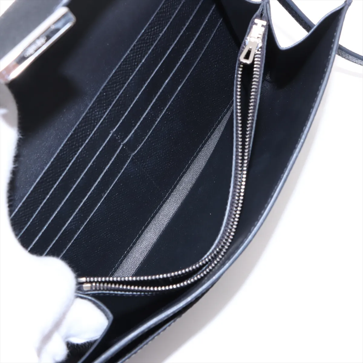 [Individually wrapped] Hermes Constance Long To Go Vaux Epson Black Silver Hardware W:2024 — view 9