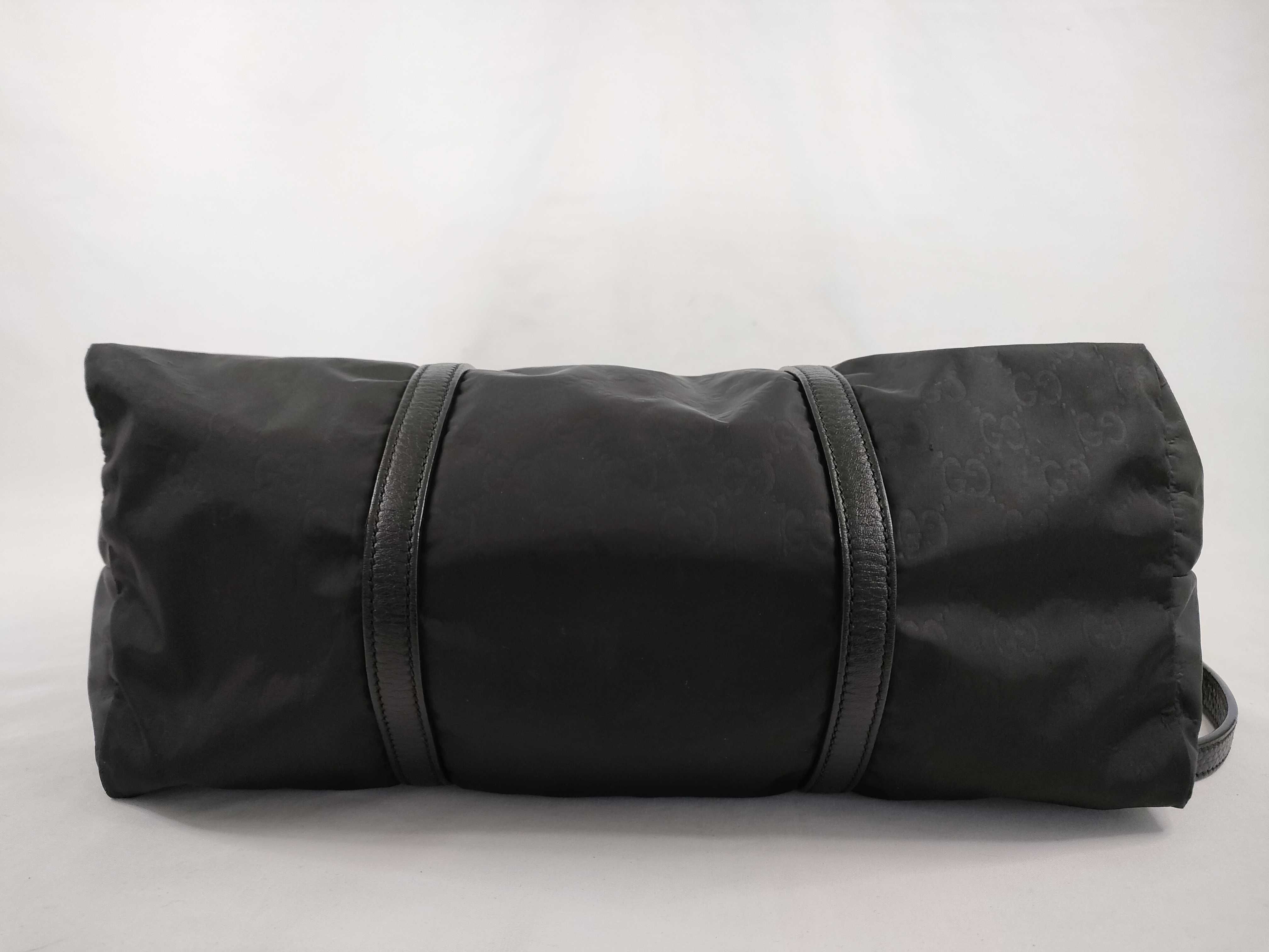 GG Gucci GG Nylon Leather Tote Bag Shoulder Bag Black Serial Tote Bag — view 8