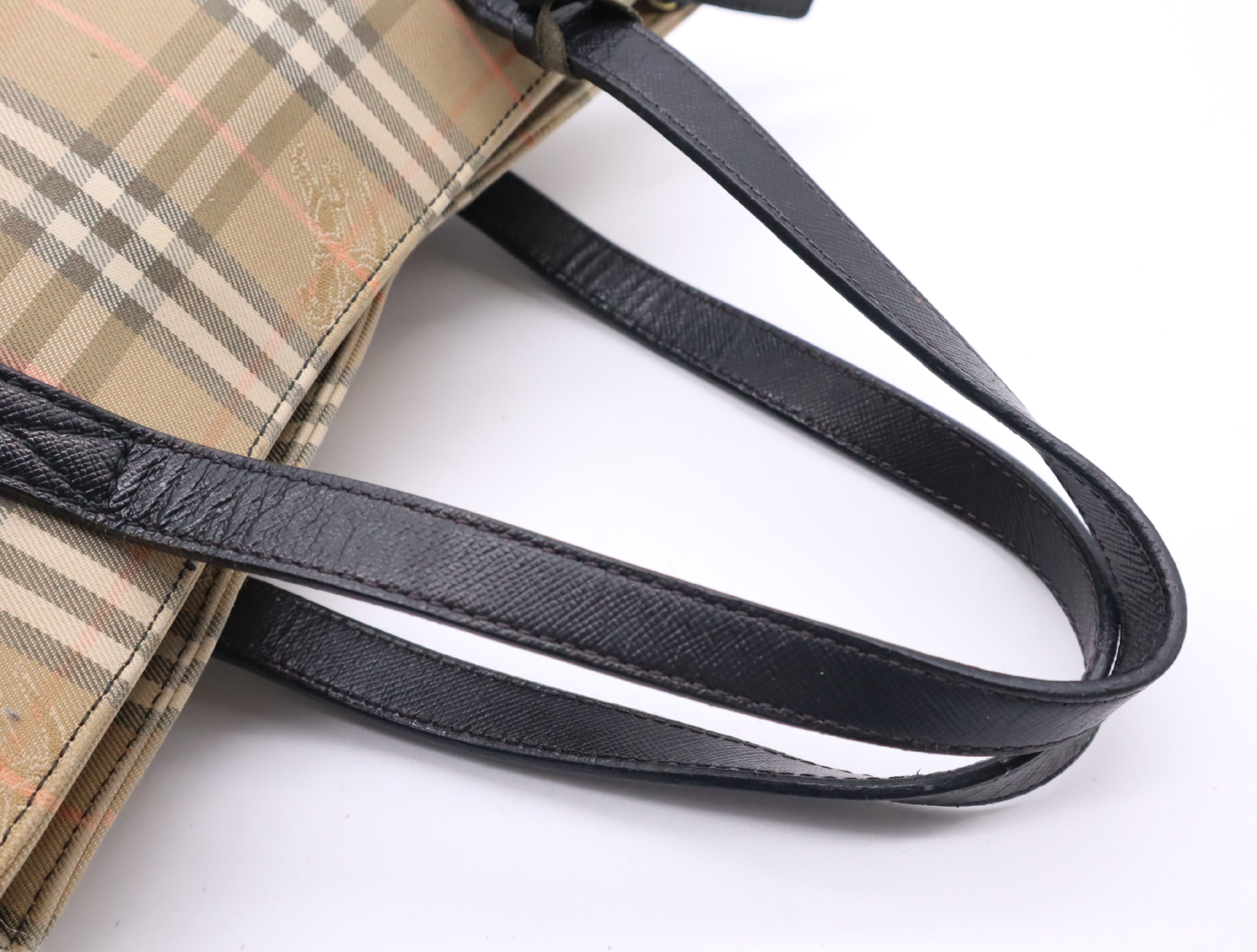 Canvas Nova Check Pattern Mini Handbag with Guarantee Card and Charm, Black Handbag — view 12