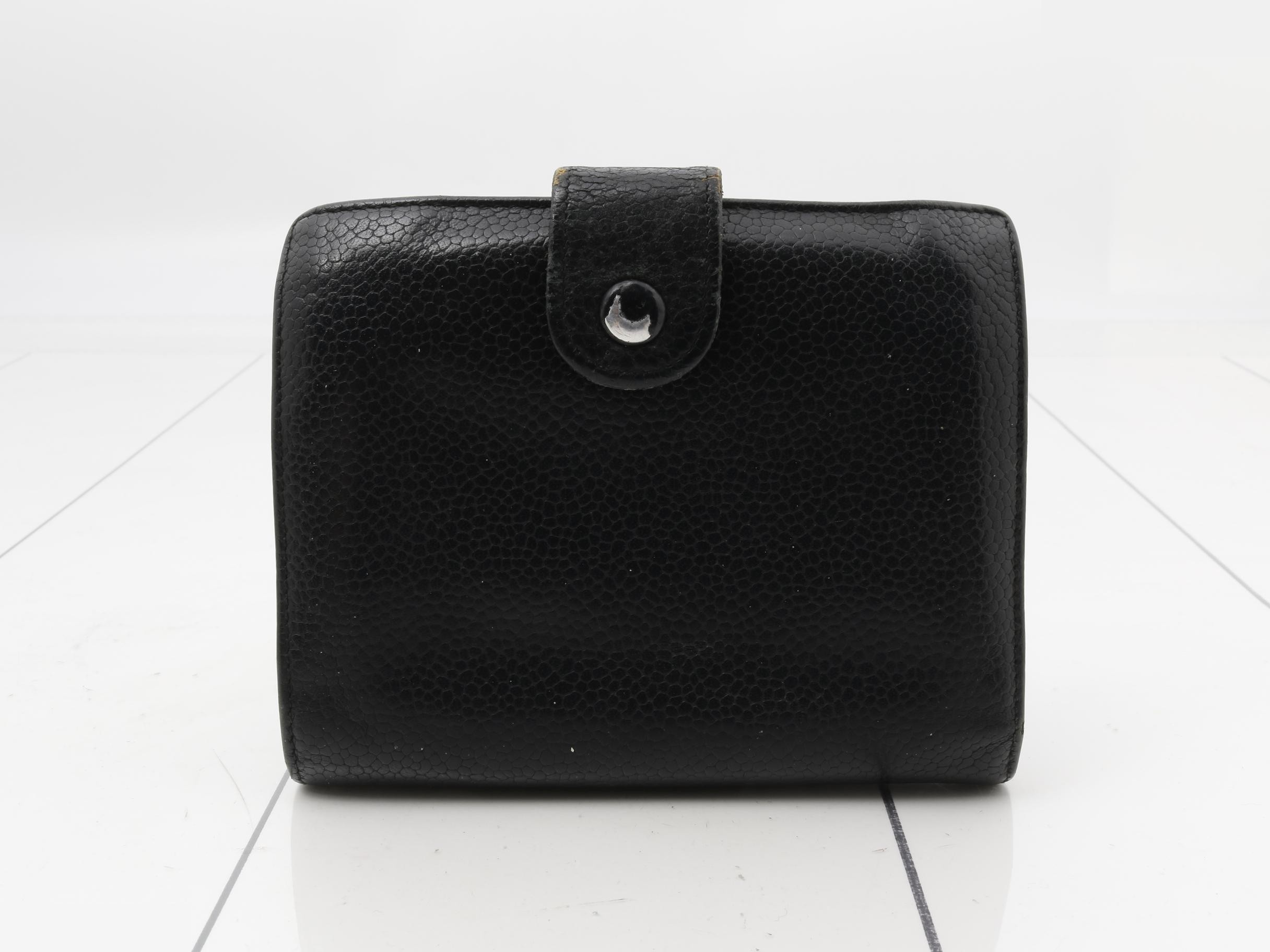 Caviar leather bi-fold wallet with Coco mark — view 2