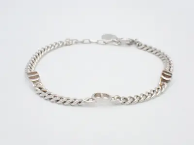Ag925/11.3g Silver Cuban Link Bracelet