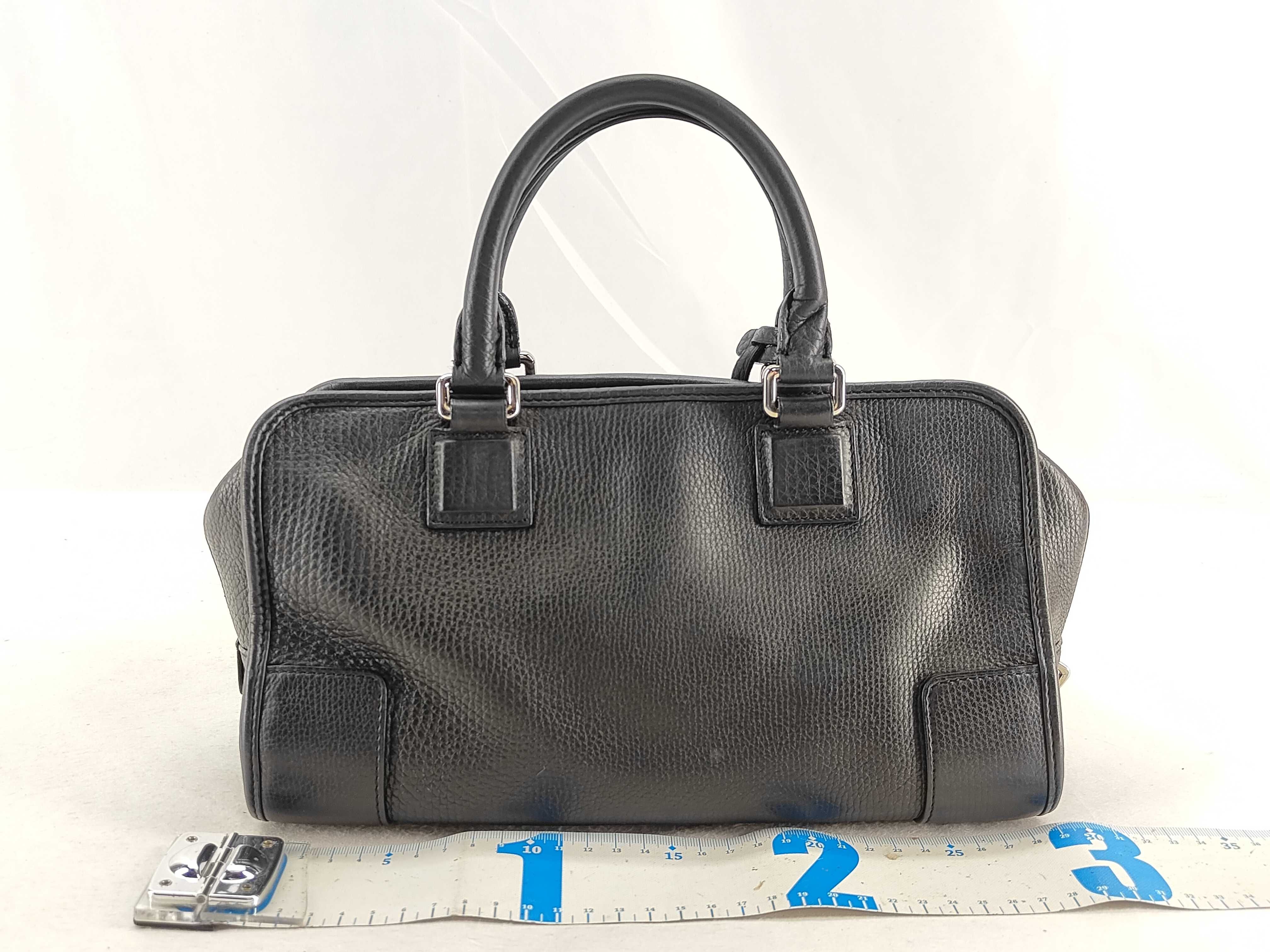 Amazona 28 Leather Handbag, Black Boston Bag — view 2
