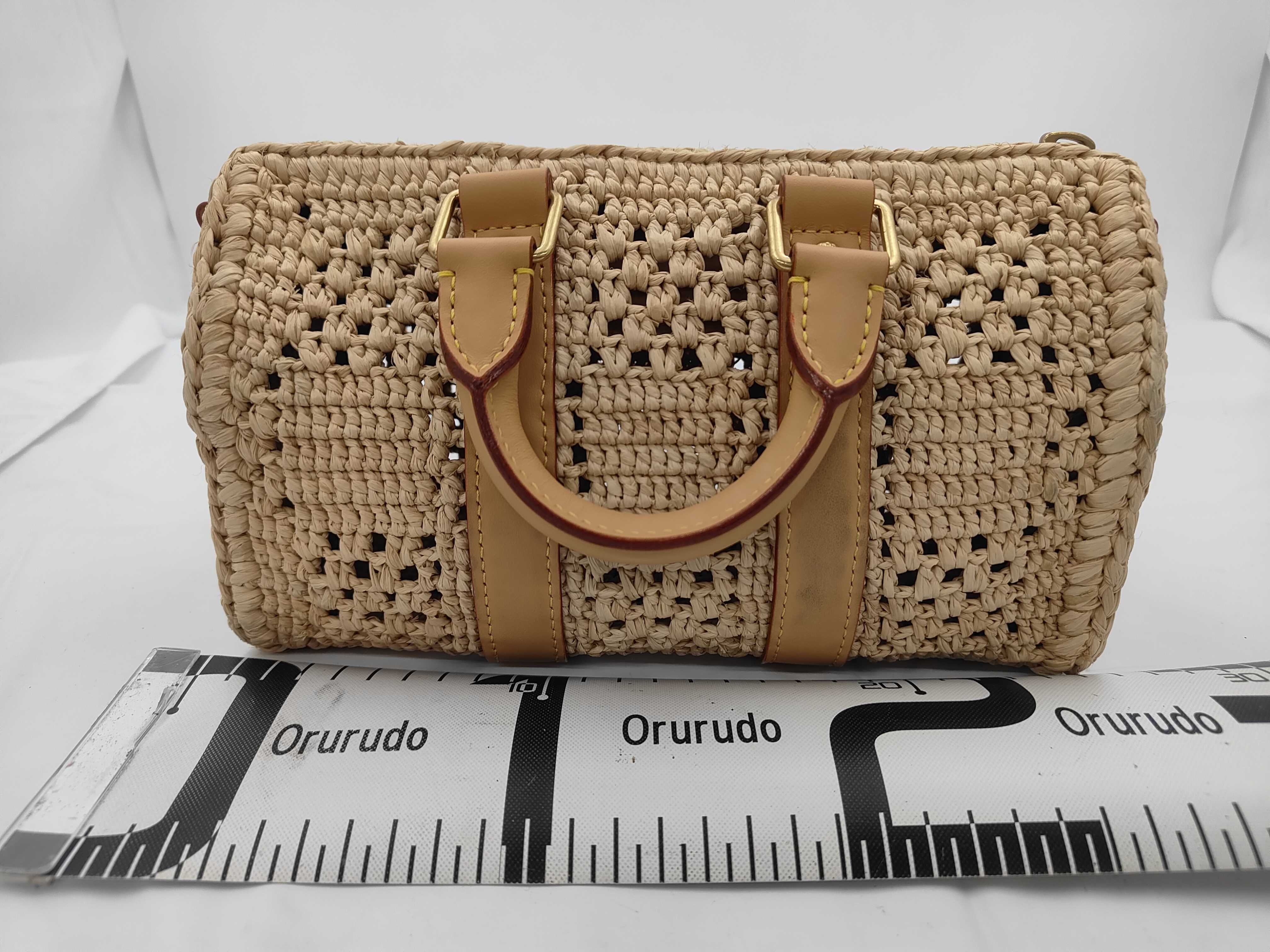 Damier Raffia Keepall Bandoulière 25 Boston Bag — view 2