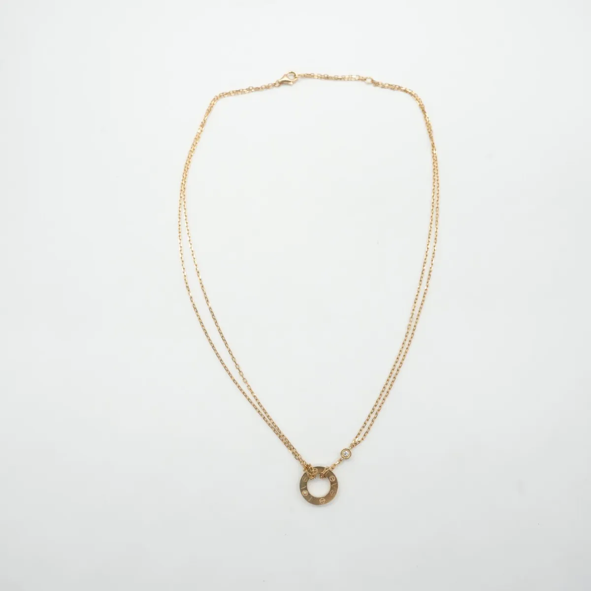 Love Circle 2P Diamond Necklace 750(YG) 6.3g YJA685 — view 2
