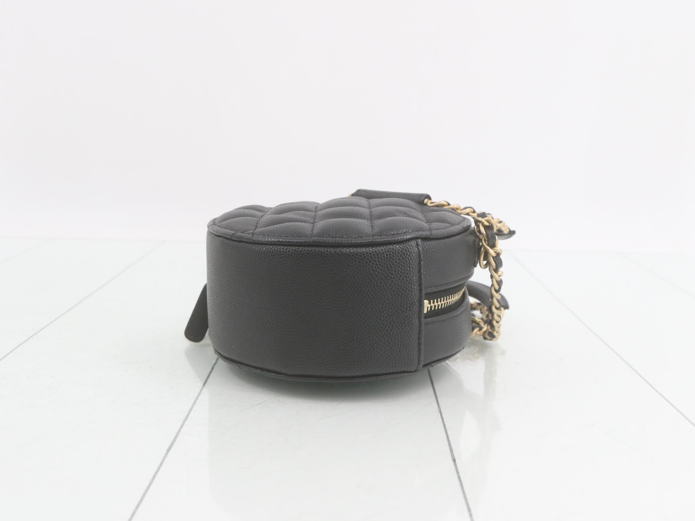 Caviar Skin Round 2-Way Handle Shoulder Bag — view 6