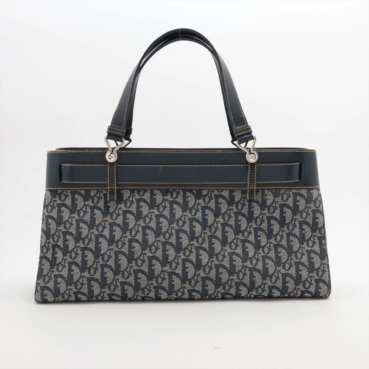 Trotter Canvas x Leather Handbag Navy — view 2