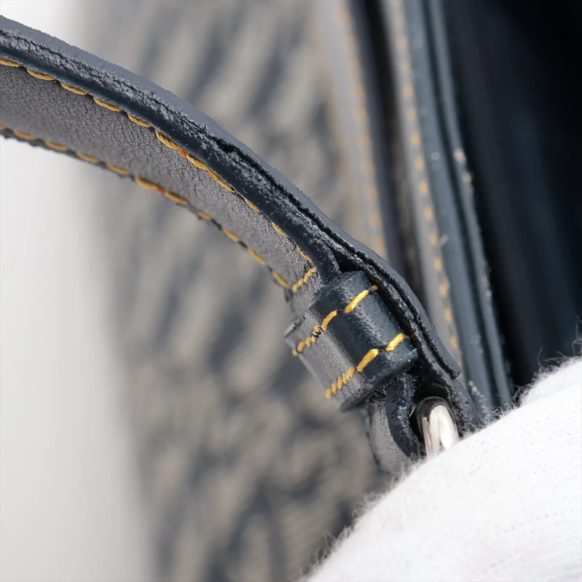 Trotter Canvas x Leather Handbag Navy — view 12