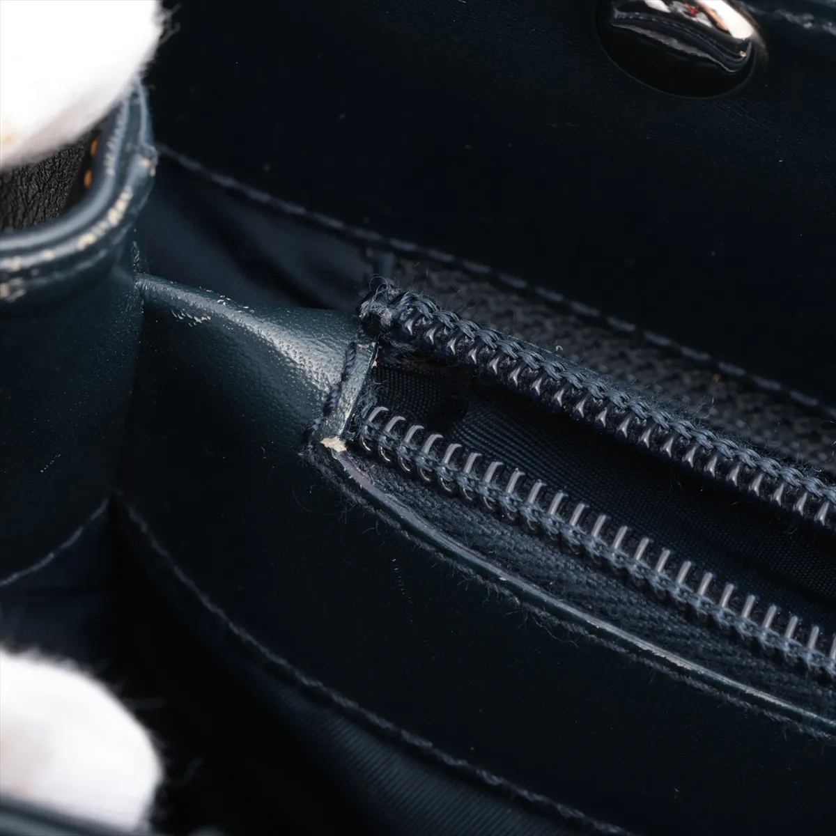 Trotter Canvas x Leather Handbag Navy — view 13
