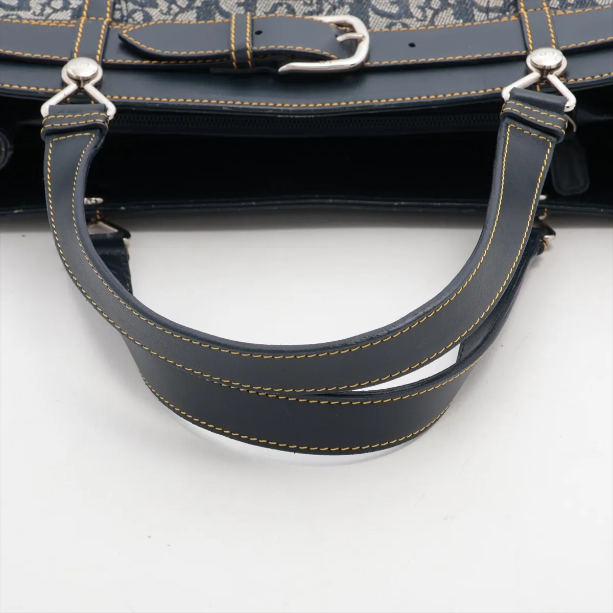Trotter Canvas x Leather Handbag Navy — view 5