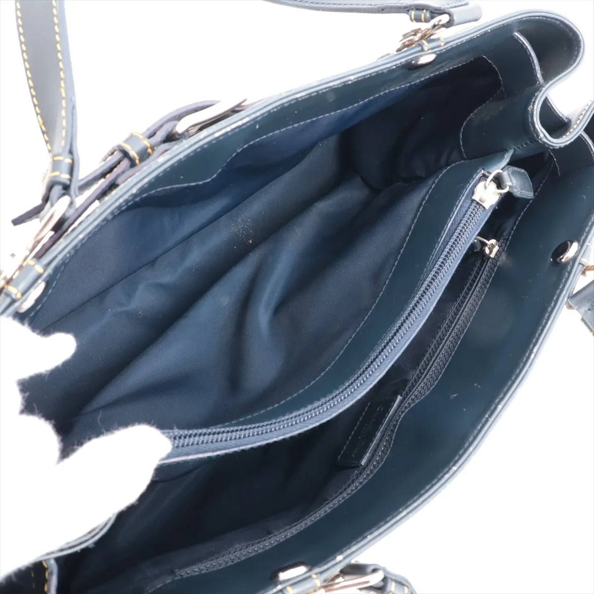 Trotter Canvas x Leather Handbag Navy — view 8
