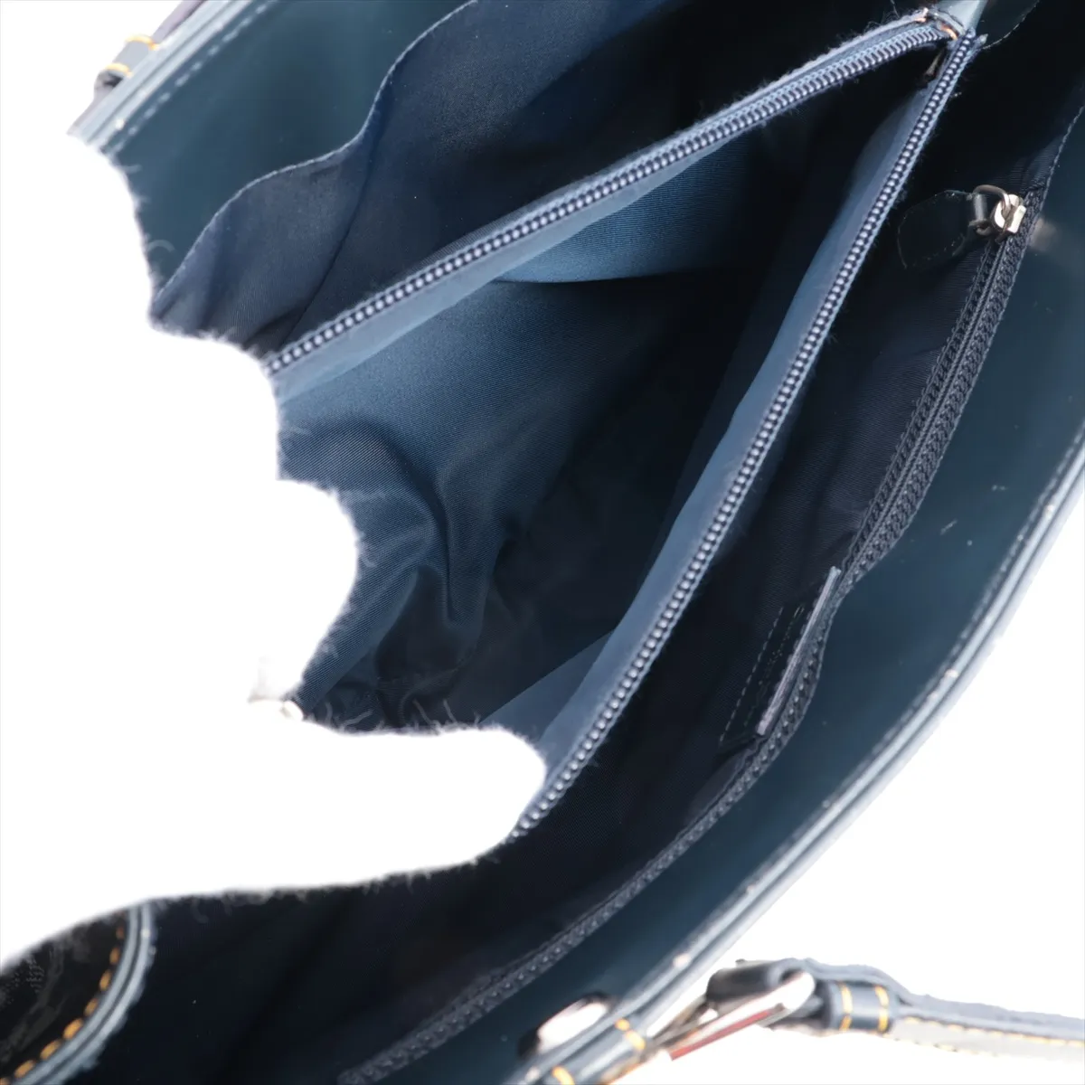 Trotter Canvas x Leather Handbag Navy — view 9