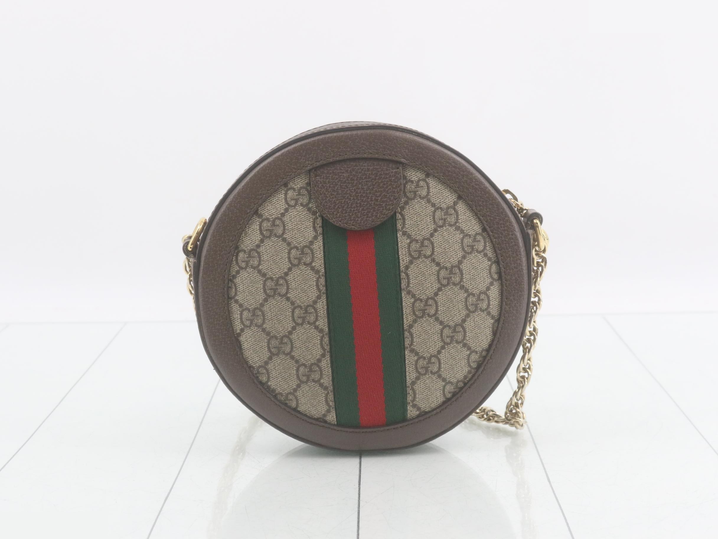Ophidia GG Supreme Leather Round Chain Shoulder Bag — view 2