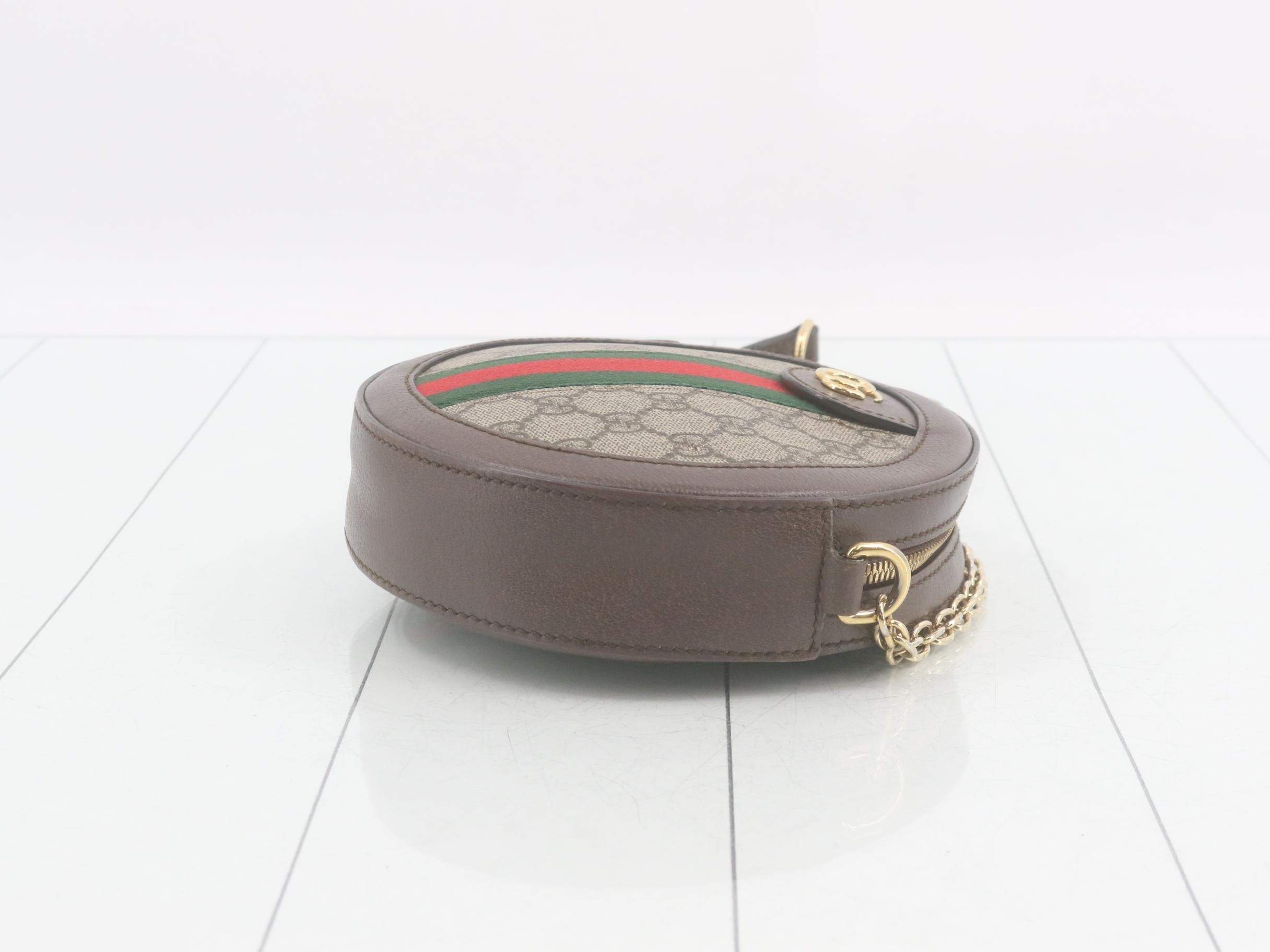 Ophidia GG Supreme Leather Round Chain Shoulder Bag — view 3