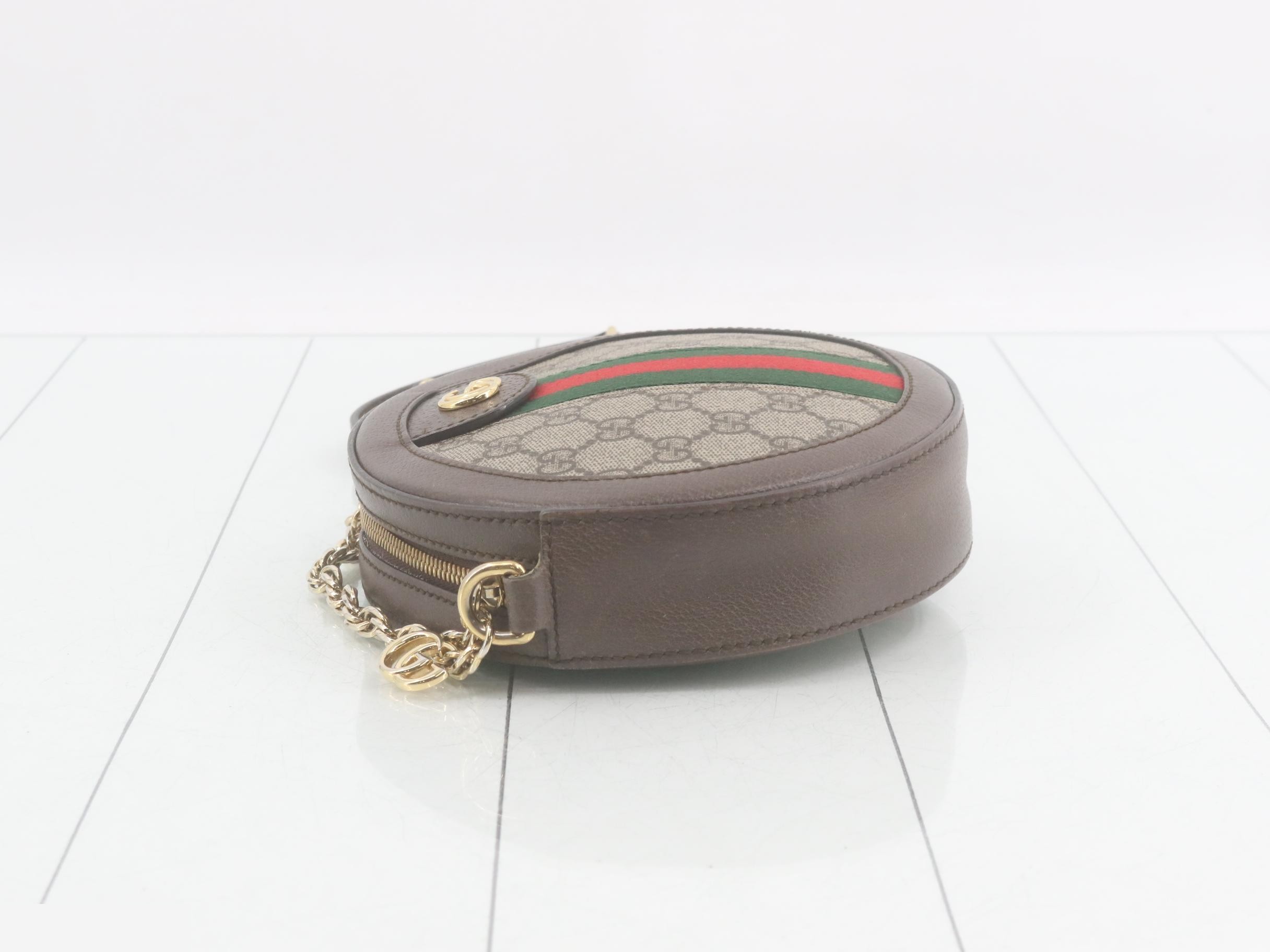 Ophidia GG Supreme Leather Round Chain Shoulder Bag — view 4