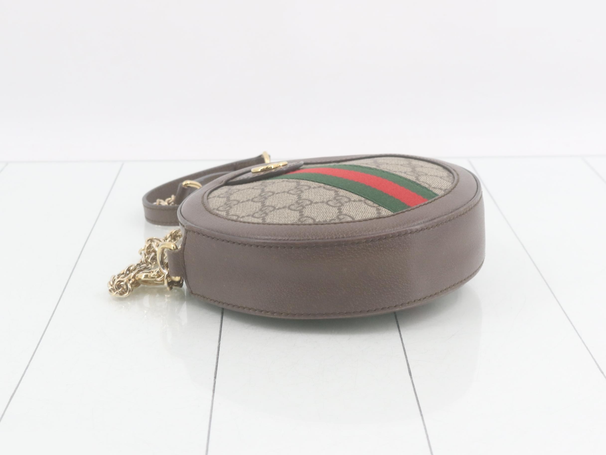 Ophidia GG Supreme Leather Round Chain Shoulder Bag — view 5
