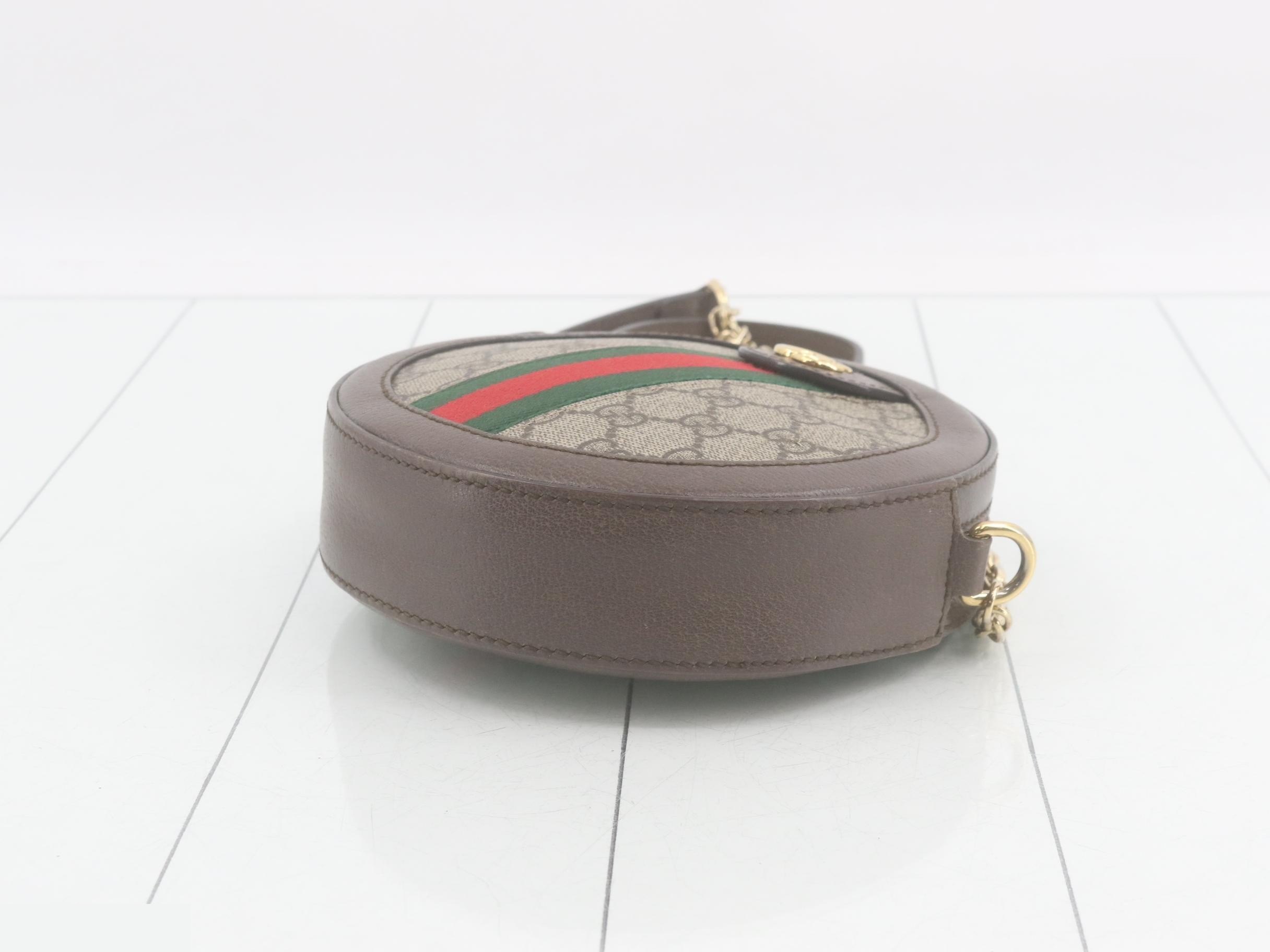 Ophidia GG Supreme Leather Round Chain Shoulder Bag — view 6