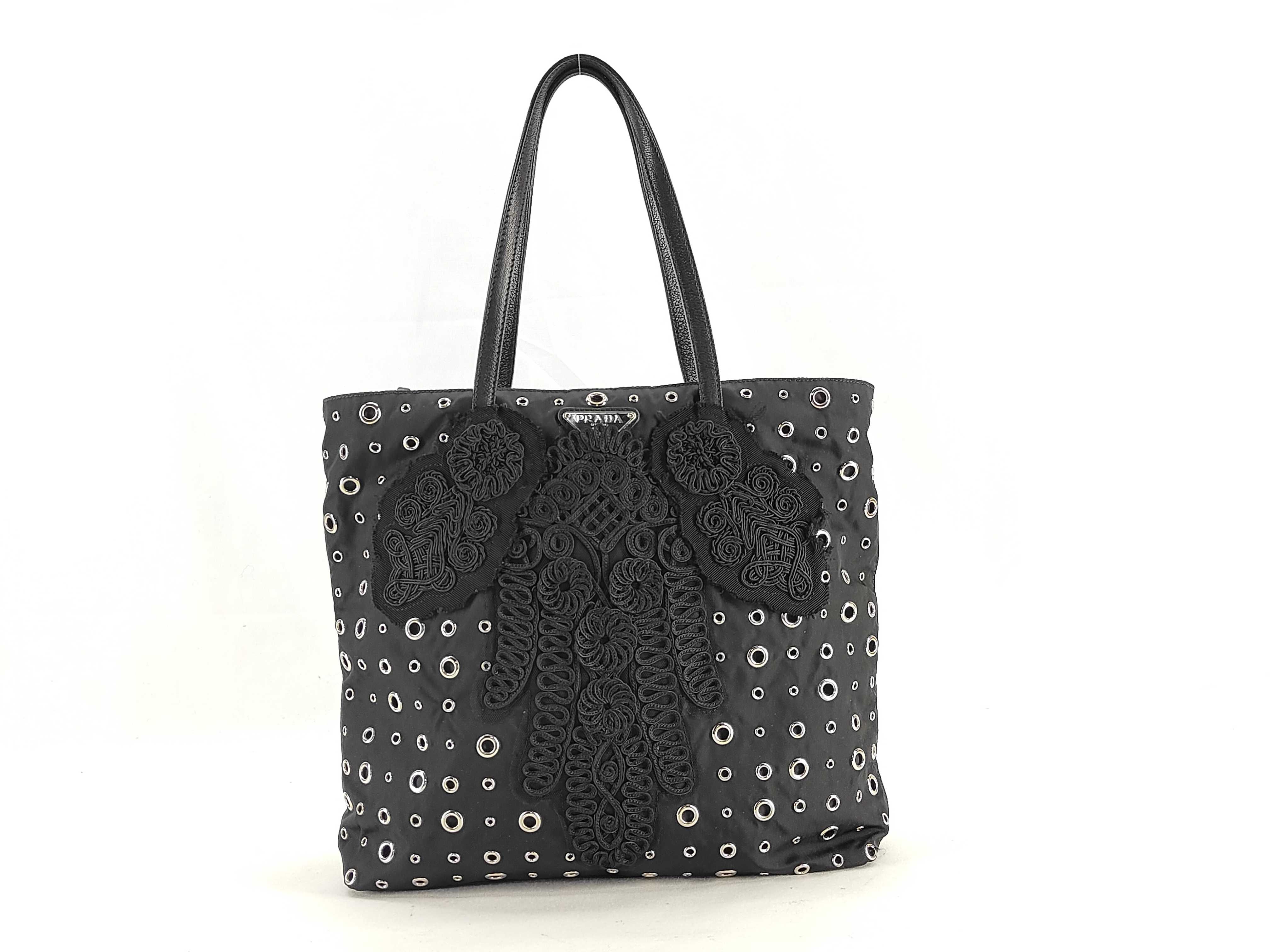 Nylon Prada Triangle Logo Nylon Tote Bag