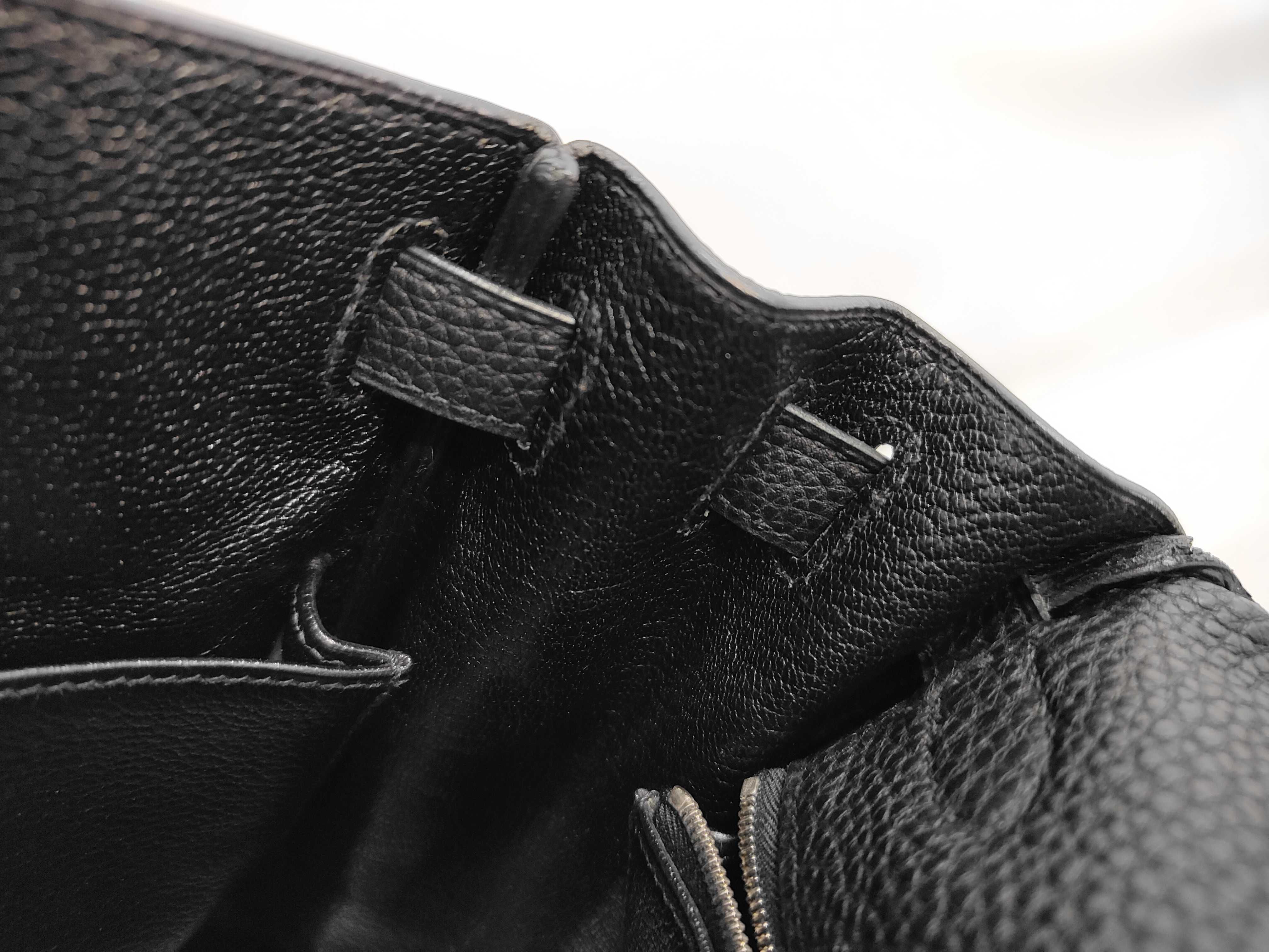 Kelly 25 K stamp Togo leather silver hardware handbag — view 13