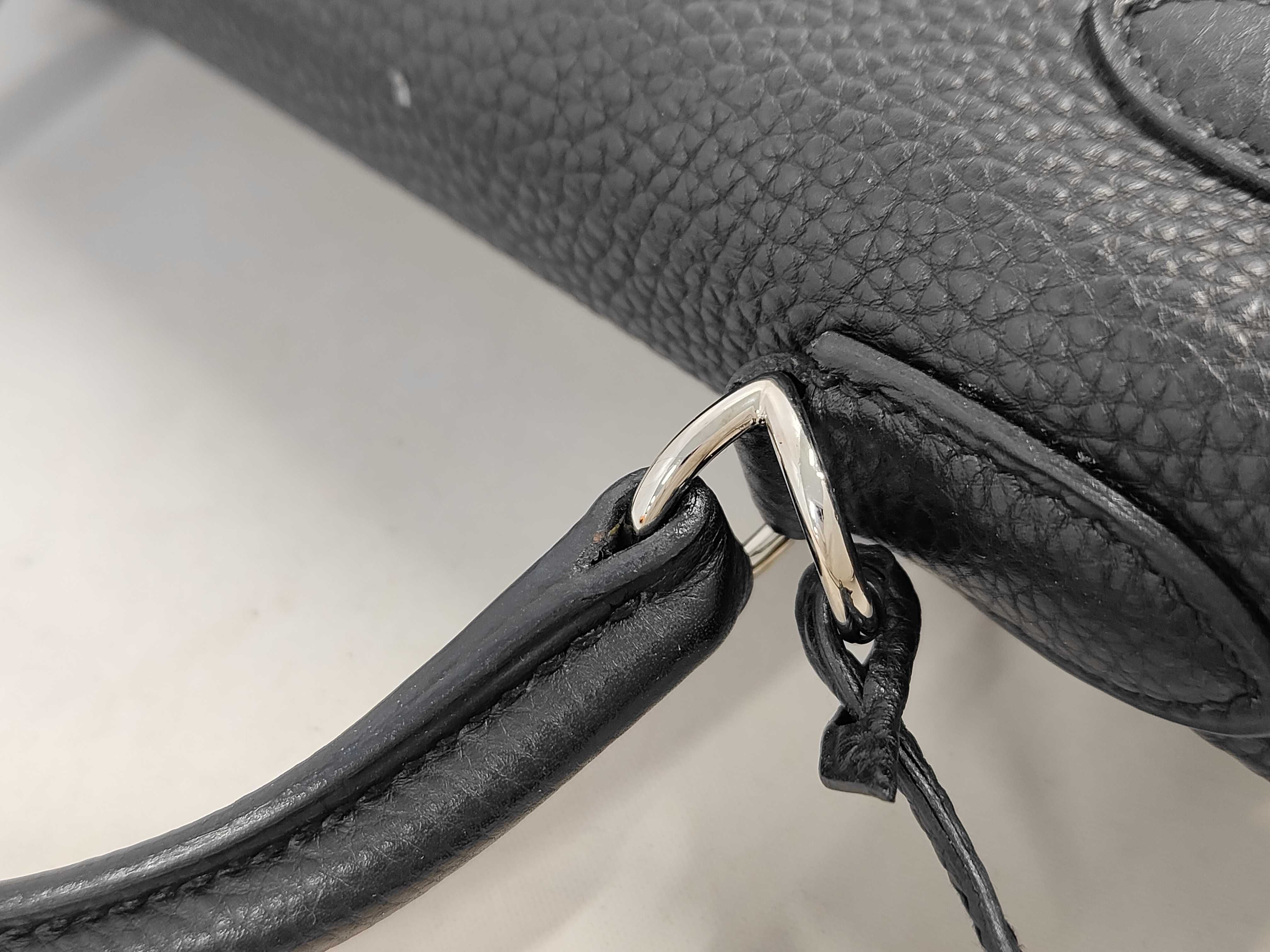 Kelly 25 K stamp Togo leather silver hardware handbag — view 6