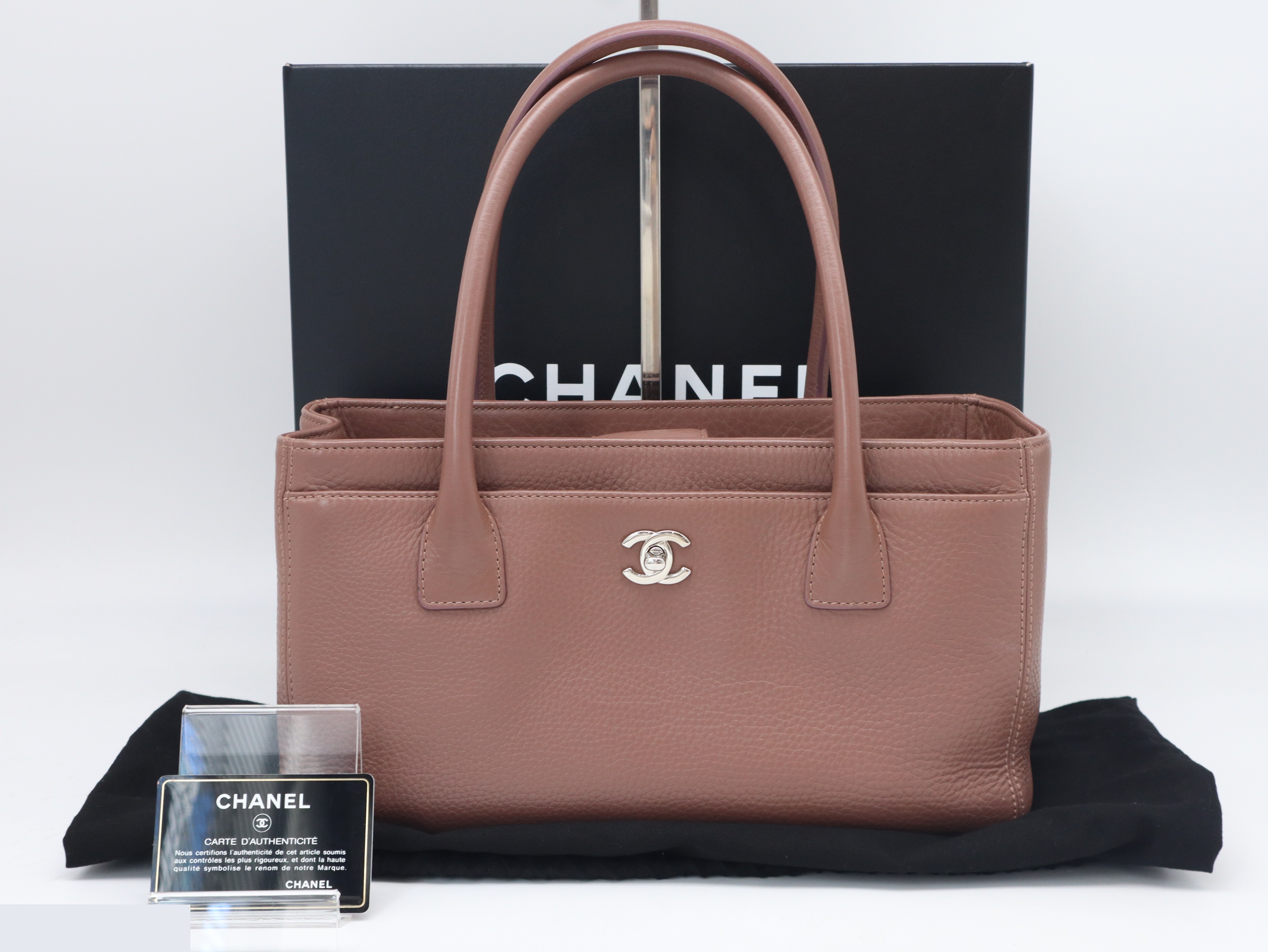Executive Tote Bag, Leather, Silver Hardware, Brown