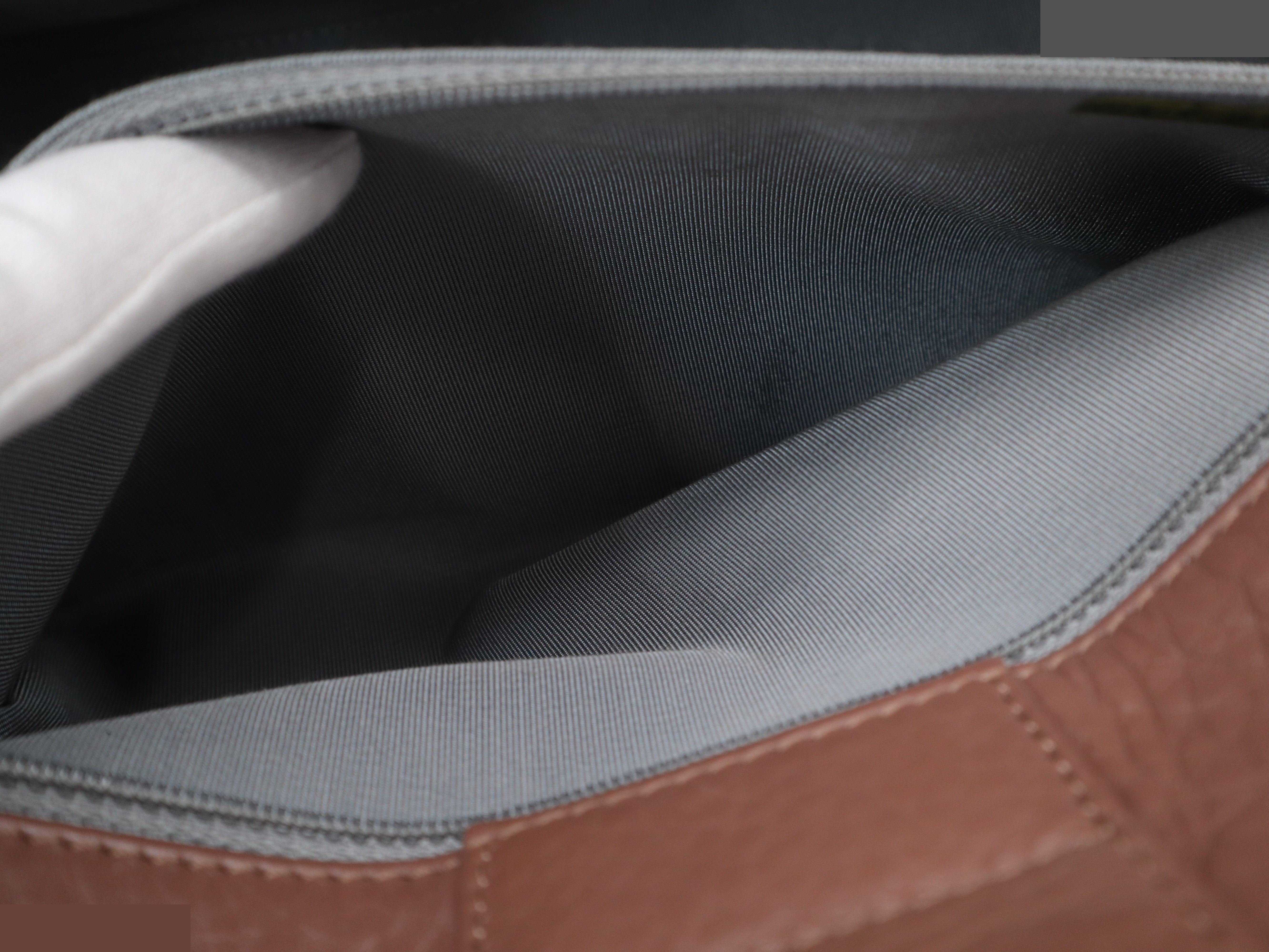 Executive Tote Bag, Leather, Silver Hardware, Brown — view 9