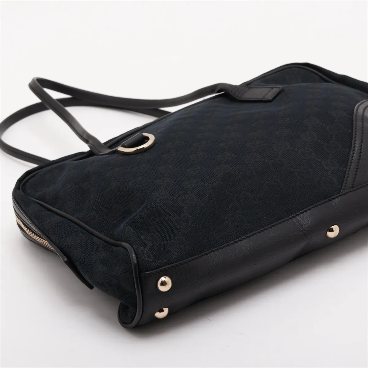 GG Canvas 169971 Canvas x Leather Handbag Black — view 4