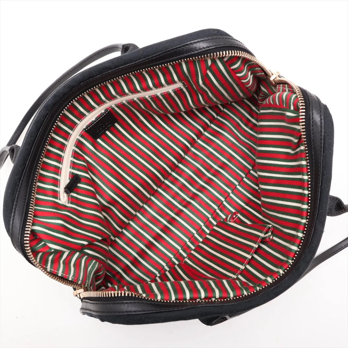 GG Canvas 169971 Canvas x Leather Handbag Black — view 7