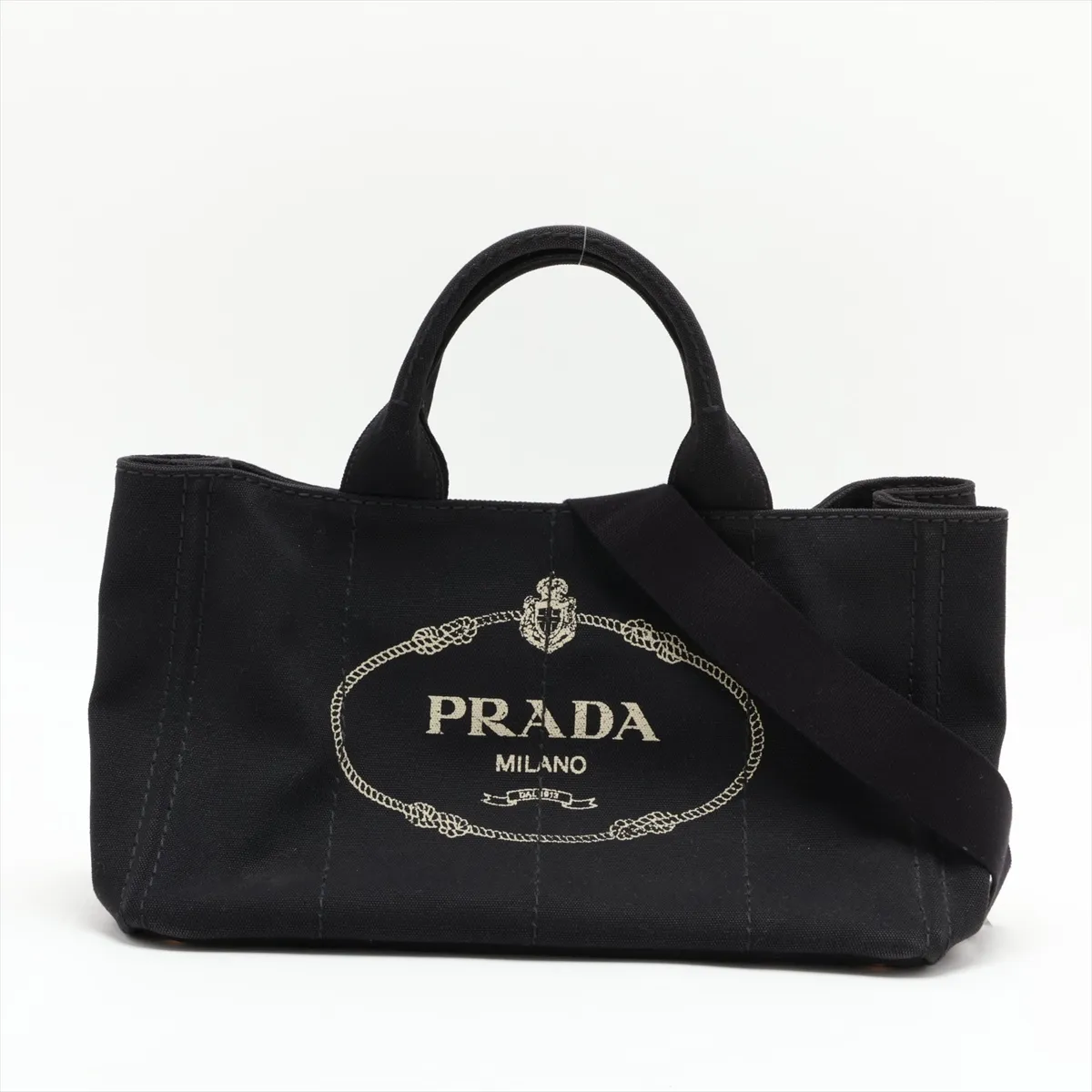 Canapa Canvas 2-Way Handbag, Black, 1BG642