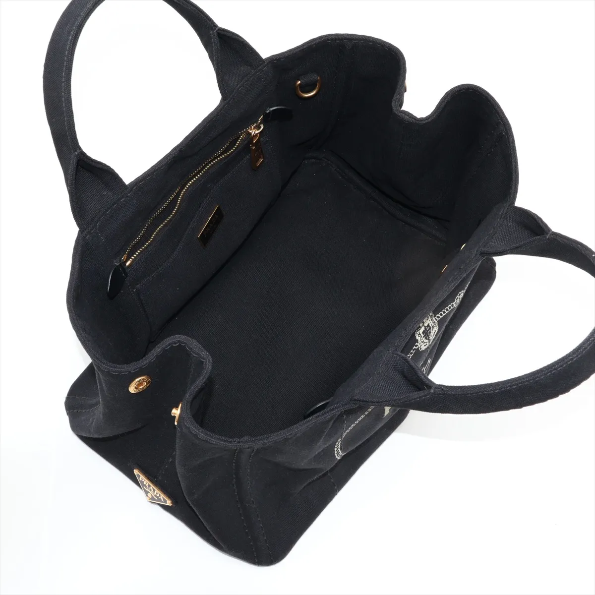 Canapa Canvas 2-Way Handbag, Black, 1BG642 — view 8