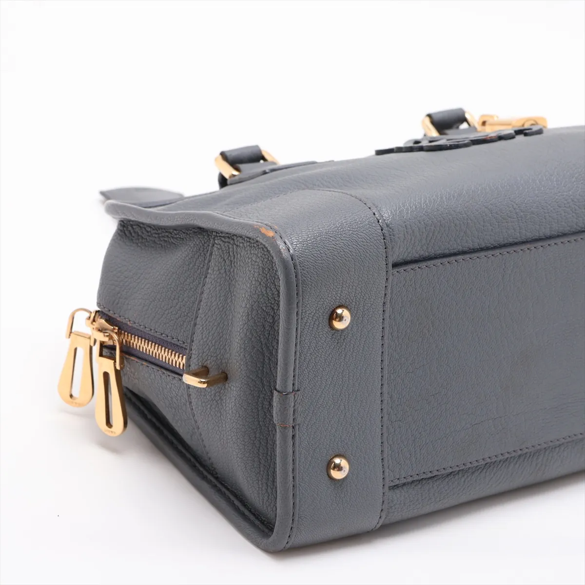 Amazona 28 Leather Handbag, Gray — view 4