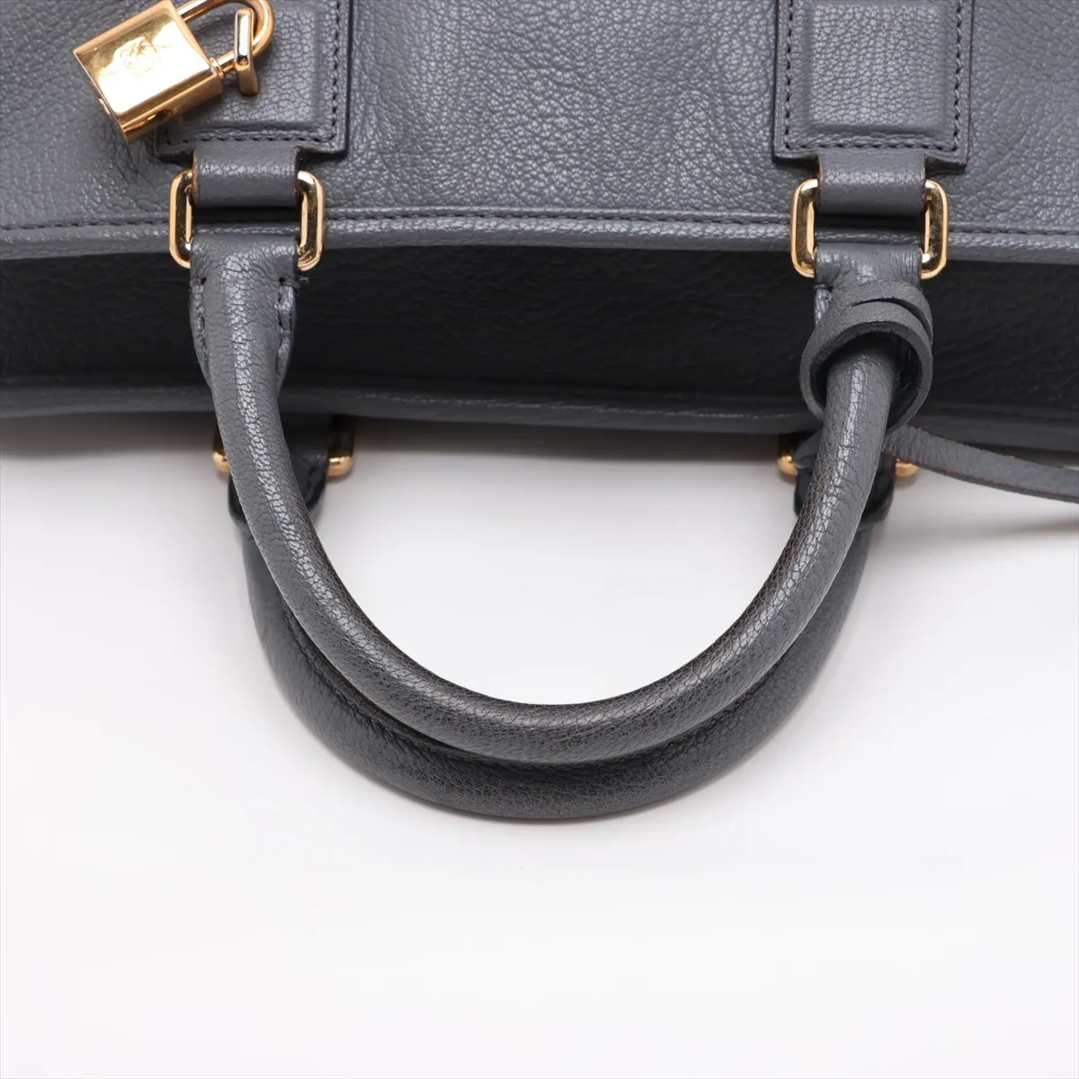 Amazona 28 Leather Handbag, Gray — view 5