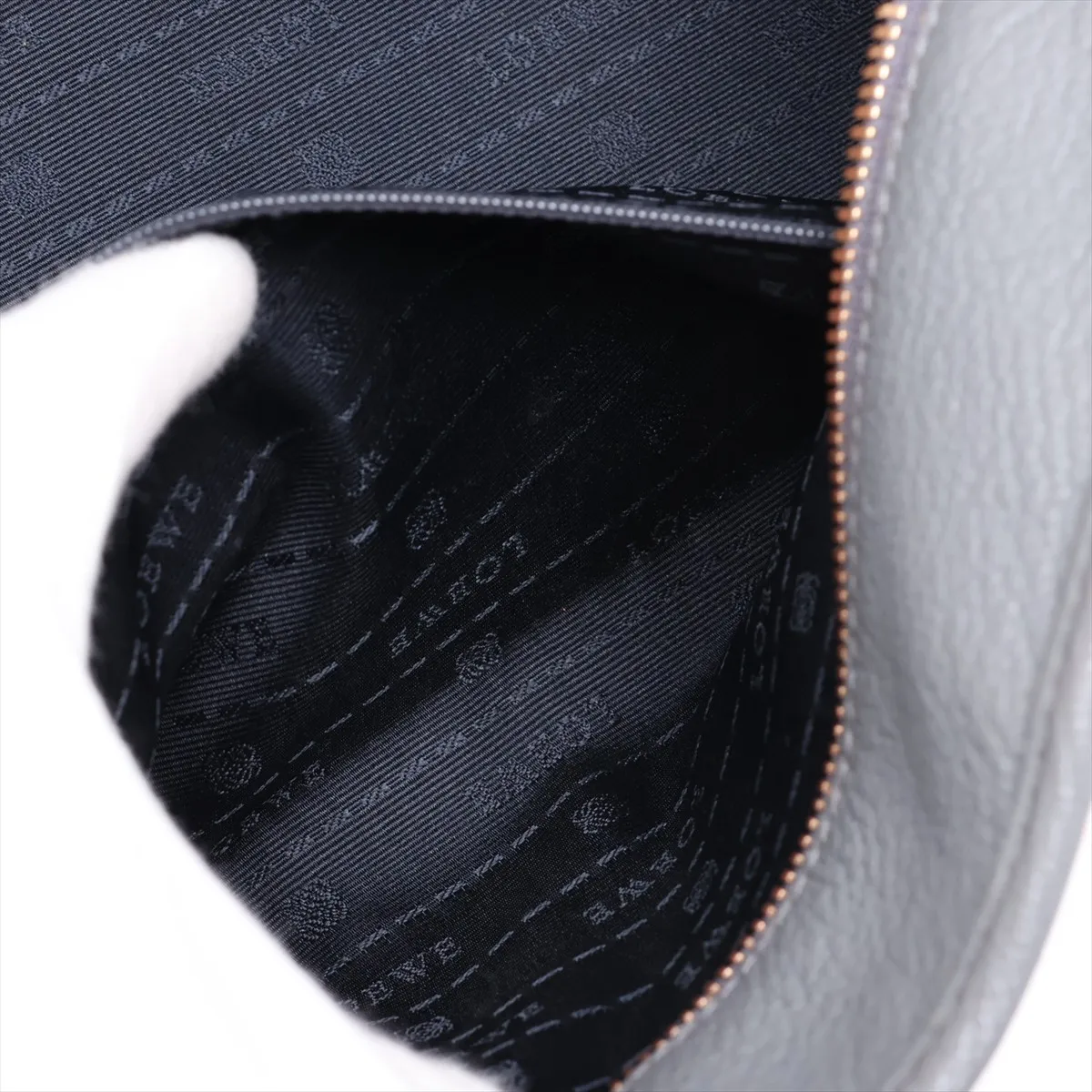 Amazona 28 Leather Handbag, Gray — view 8